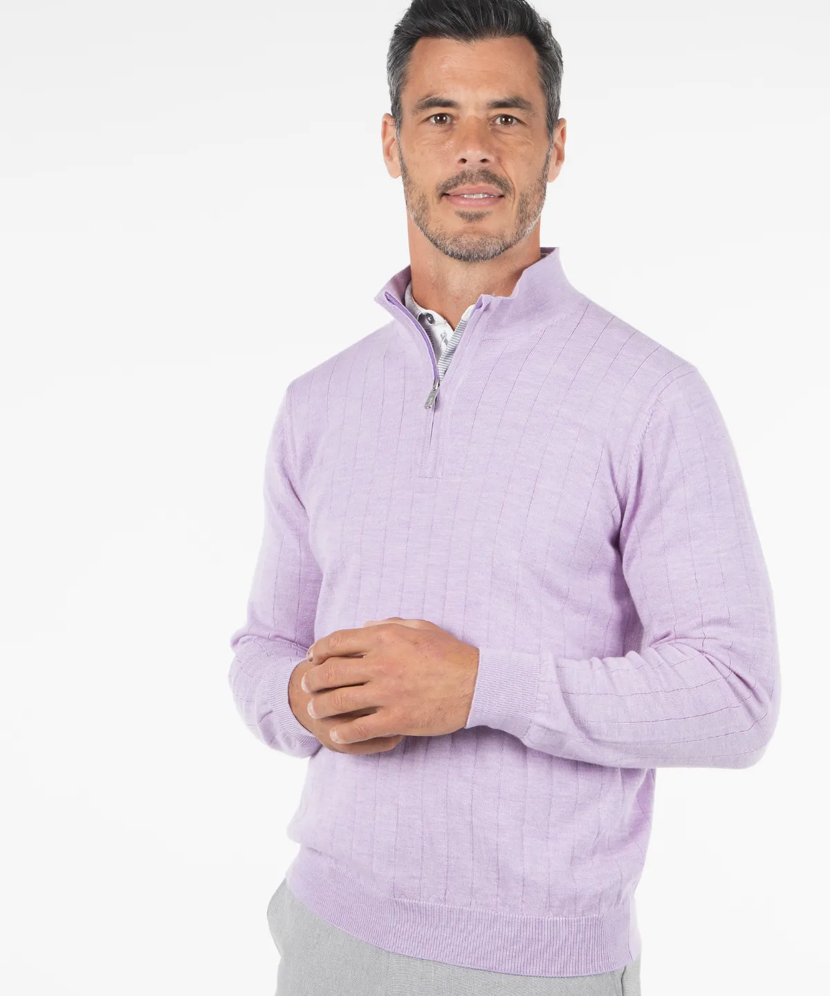 Weekend Ready AntiStatic Yarn Signature Merino Lined Quarter-Zip Mock Neck Wind Sweater