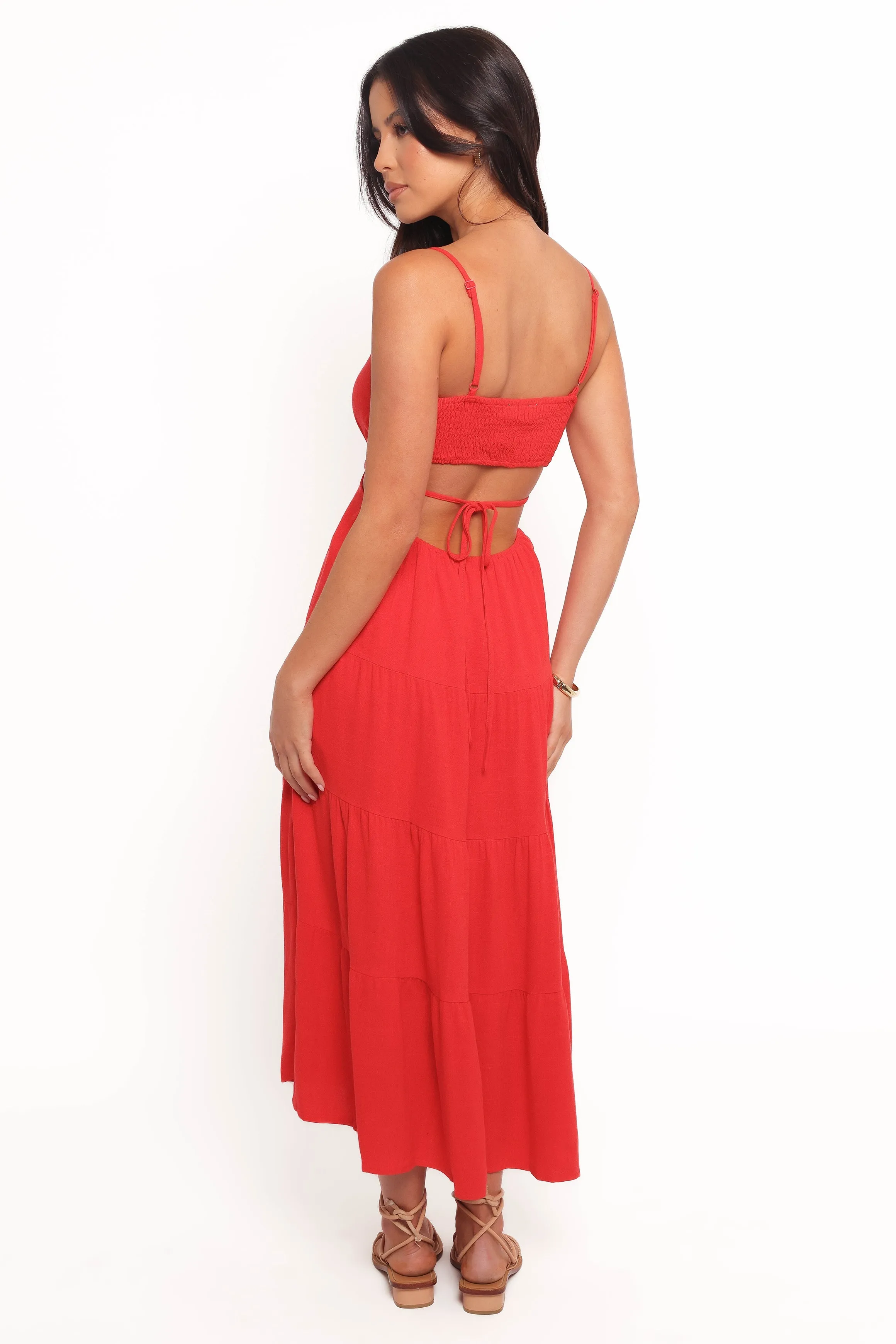 Indra Midi Dress - Red Smart Glide