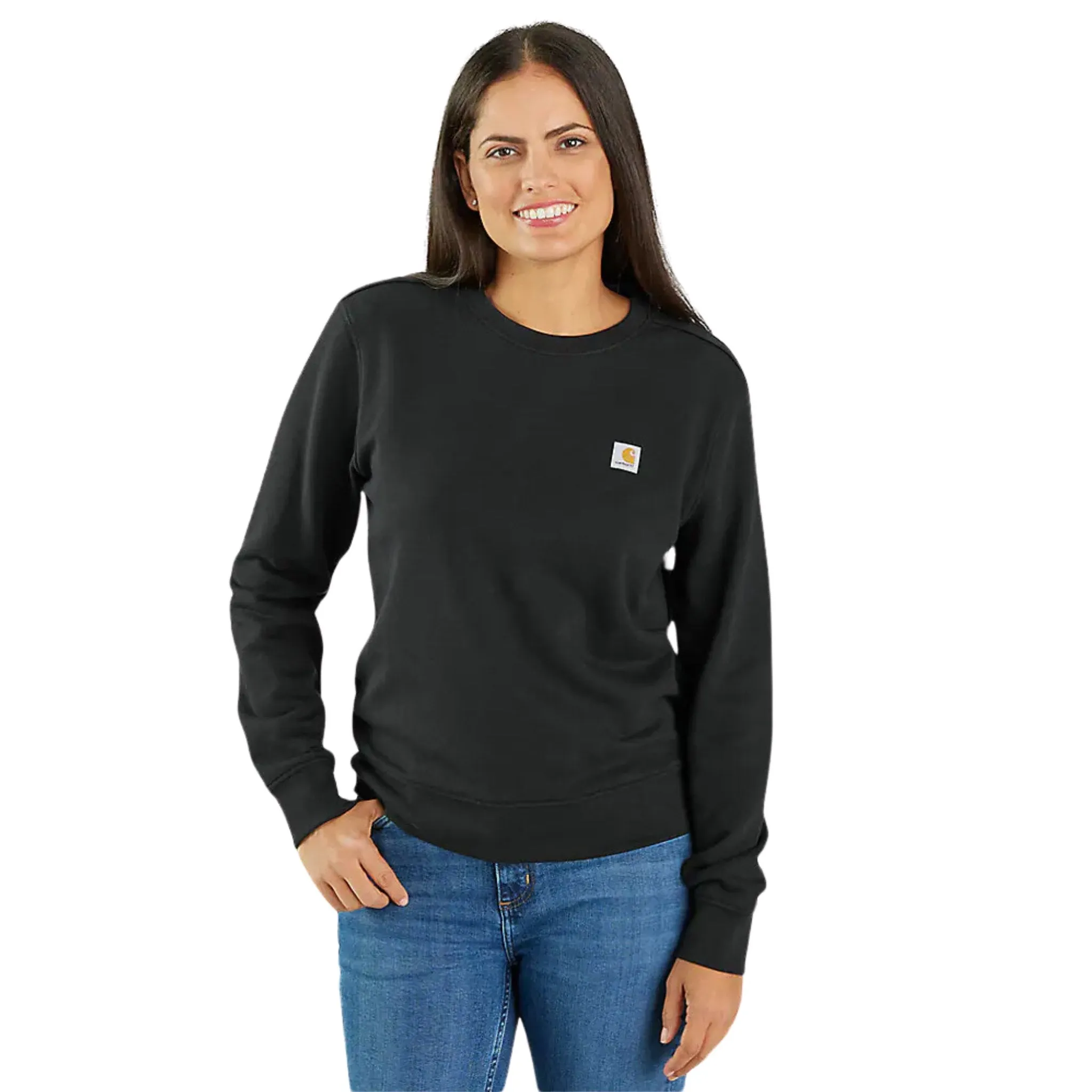 product festival wearability Carhartt Women's Tencel Fiber Series Relaxed Fit French Terry Crewneck Sweatshirt - Black