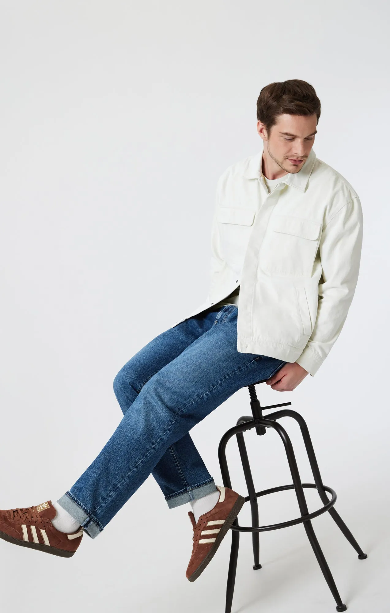 DOUBLE POCKET OVERSHIRT IN ANTIQUE WHITE Organic Cotton Chill Layer