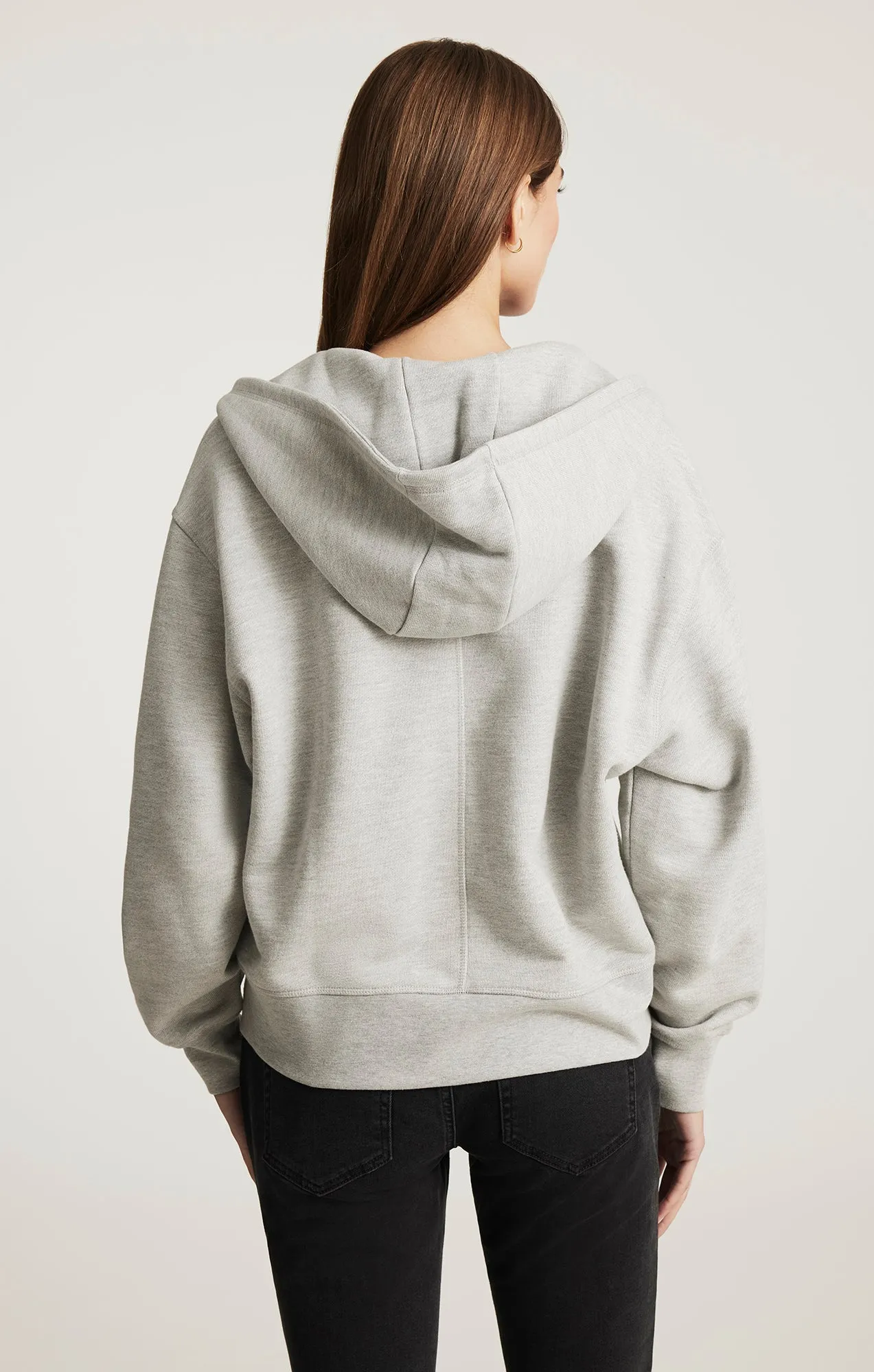 product dancing suitability FULL ZIP HOODIE IN GREY MELANGE