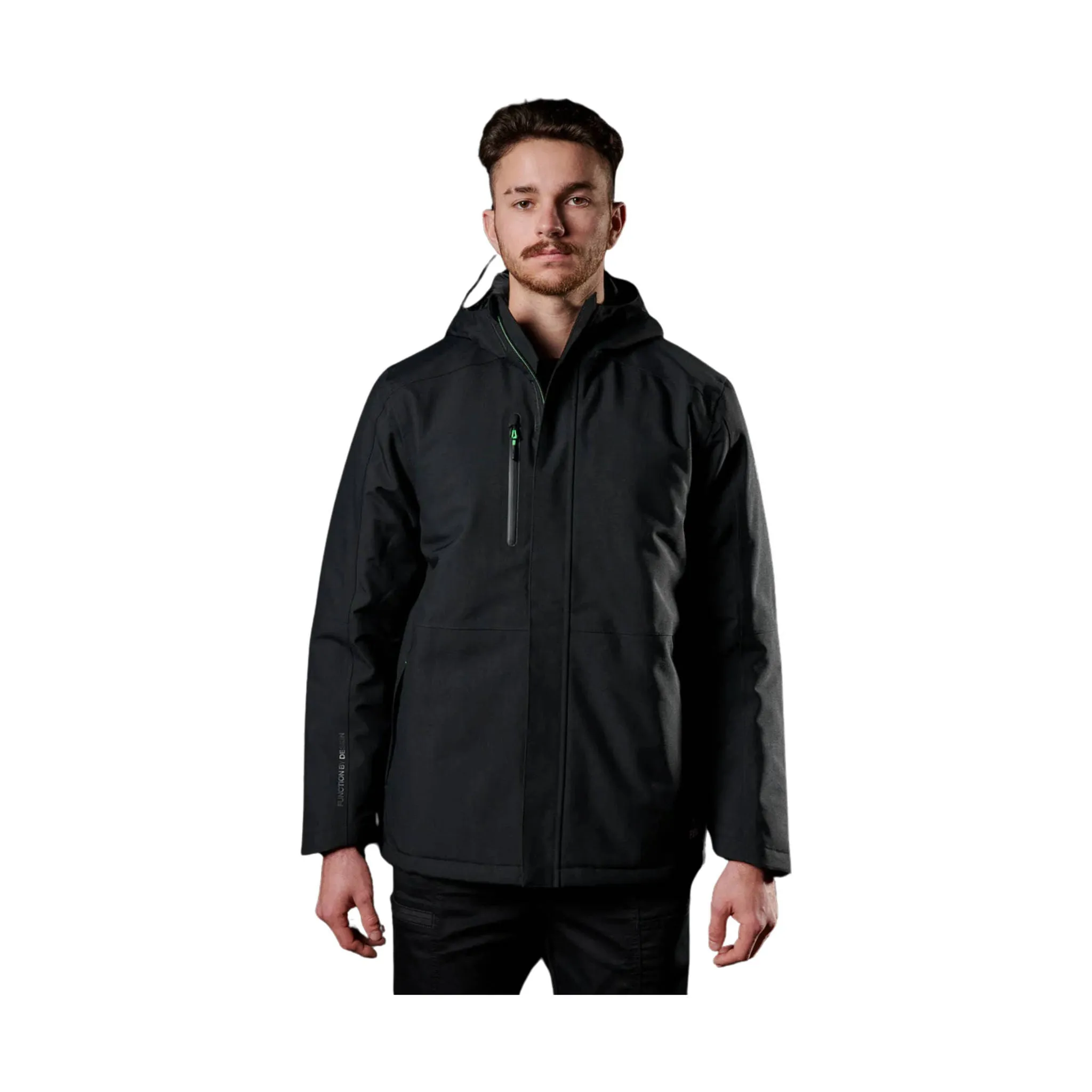 FXD Men's WO-1 Insulated Work Jacket - Black ContouredShoulderFit Stand Collar