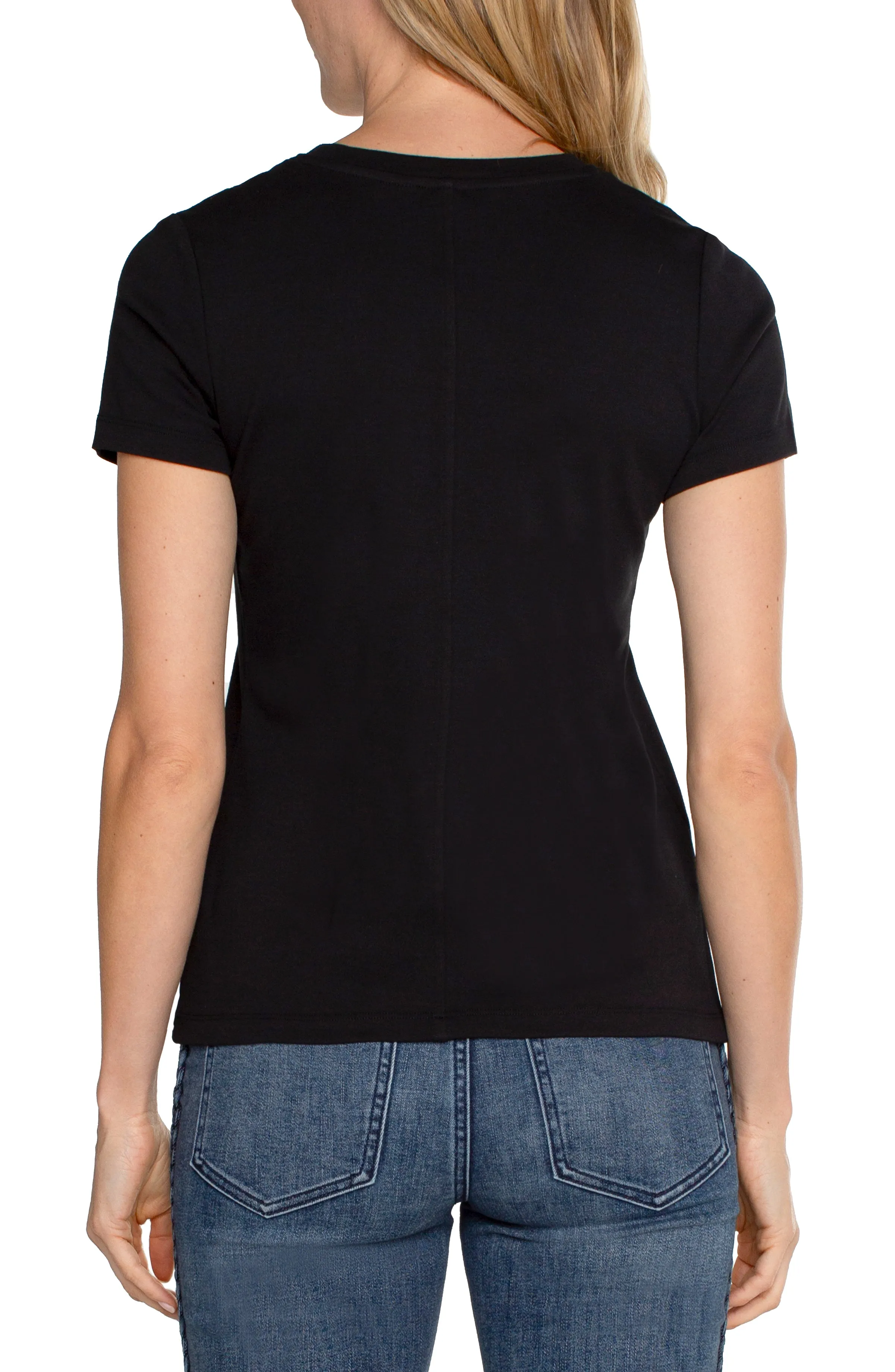 Game - changer - revolutionary Scoop Neck Short Sleeve Tee | Black Trendy Tops