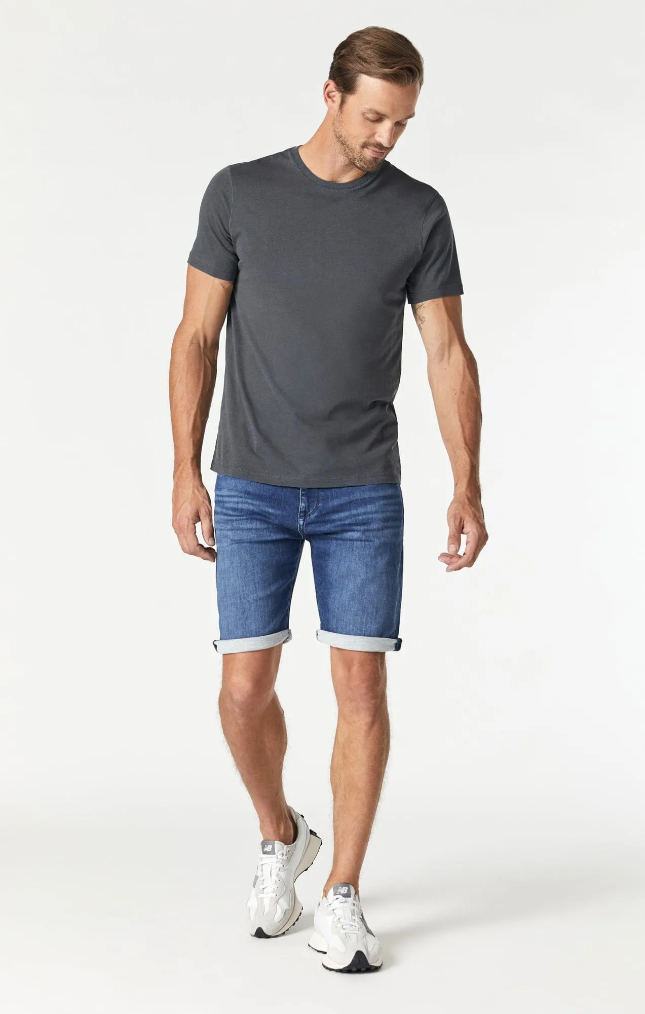 BRIAN SHORTS IN DARK BRUSHED ATHLETIC Sweat Wicking Channels