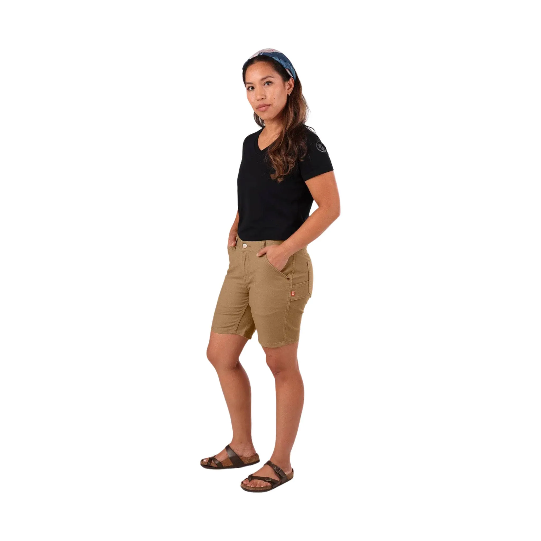 Dovetail Women's Go To Stretch Canvas Short - Sawdust Brown Soft Motion