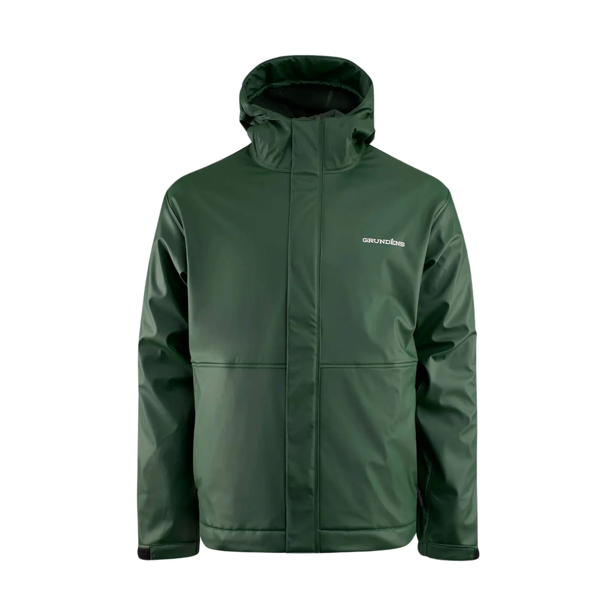Noise Reduced Fastener System Non Chafing Neckline Grundens Men's Neptune Thermo Rain Jacket - Green