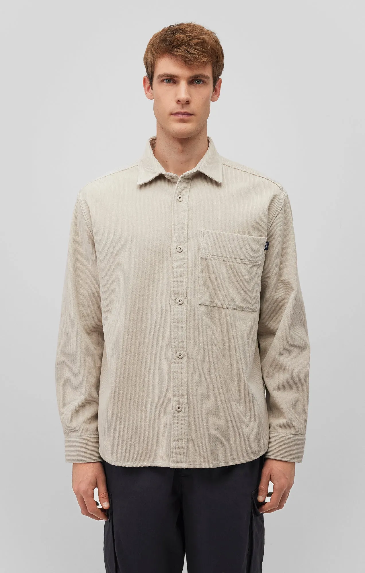 Designer Look Summer Vibes CORDUROY BUTTON-UP SHIRT IN MOONSTRUCK