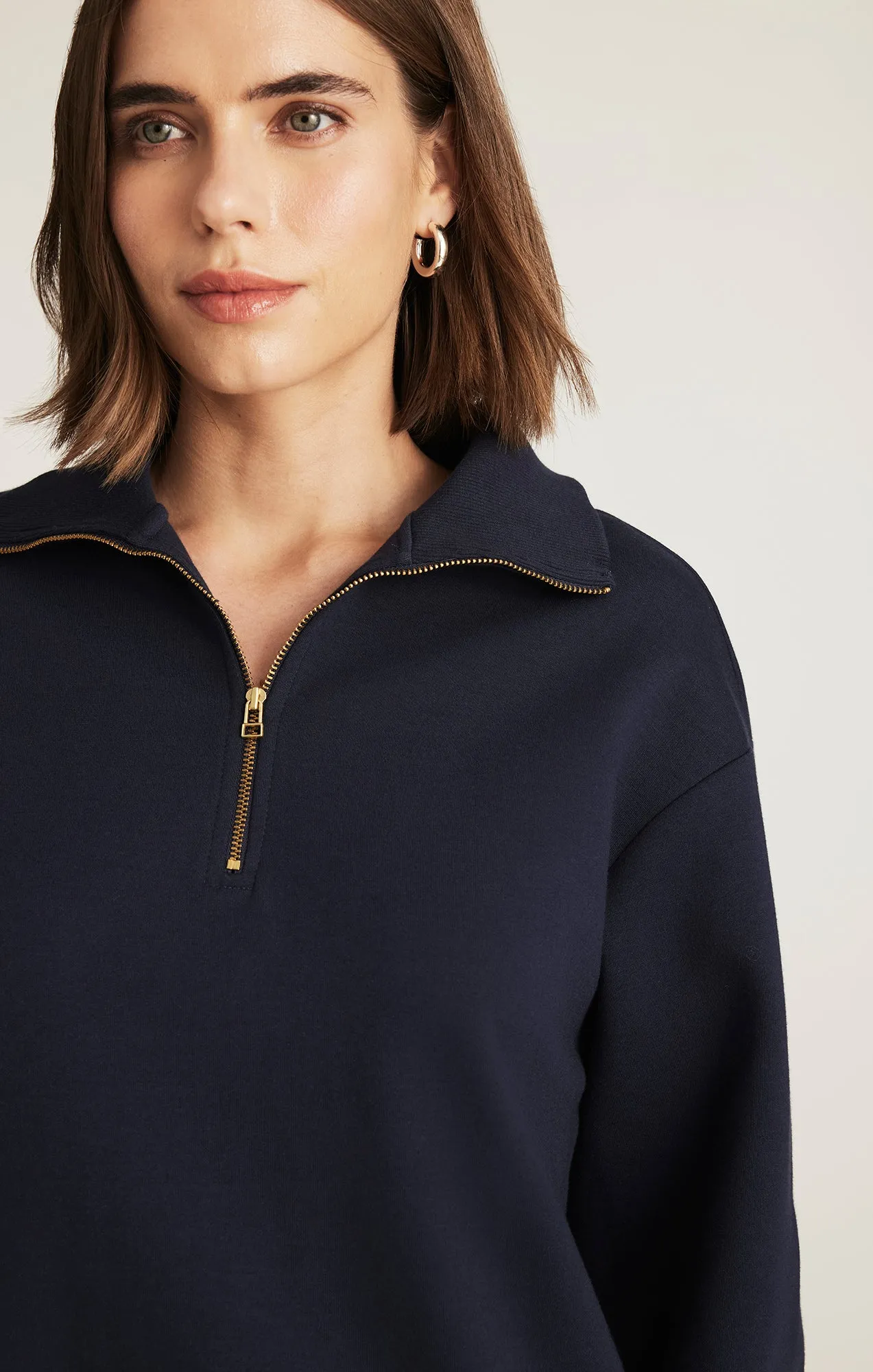 HALF ZIP SWEATSHIRT IN NAVY BLAZER Sporty Jacket