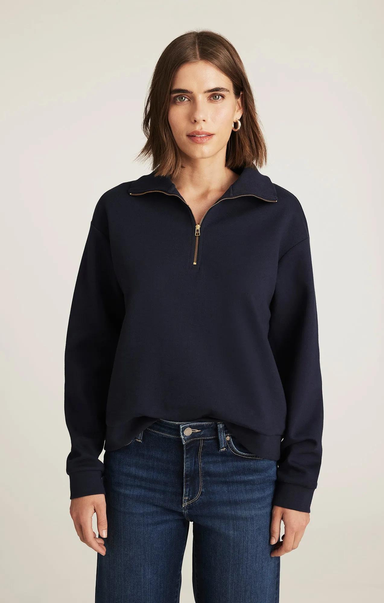 HALF ZIP SWEATSHIRT IN NAVY BLAZER Daily Active product stock