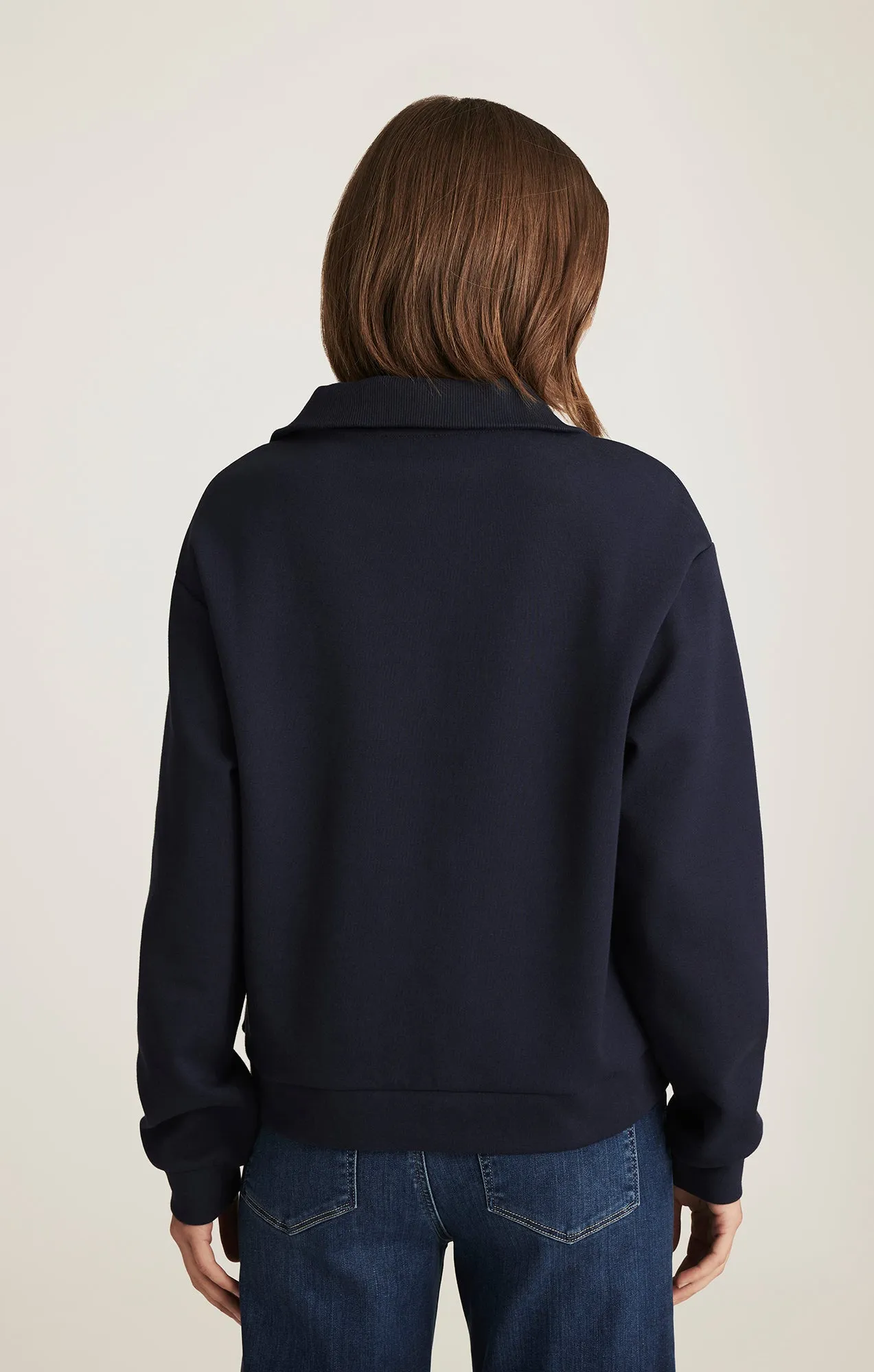 snowboarding suitable Comfortable fit HALF ZIP SWEATSHIRT IN NAVY BLAZER