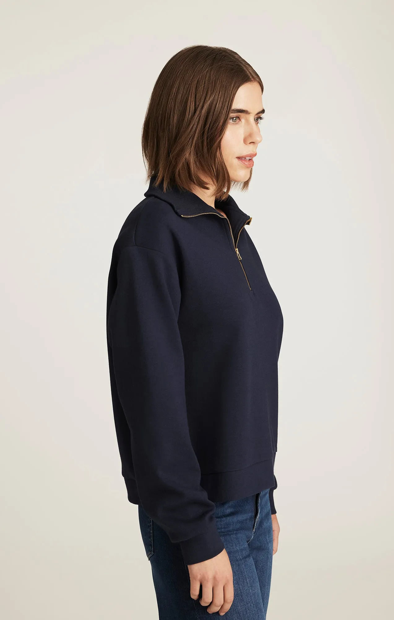 Street Relaxed HALF ZIP SWEATSHIRT IN NAVY BLAZER