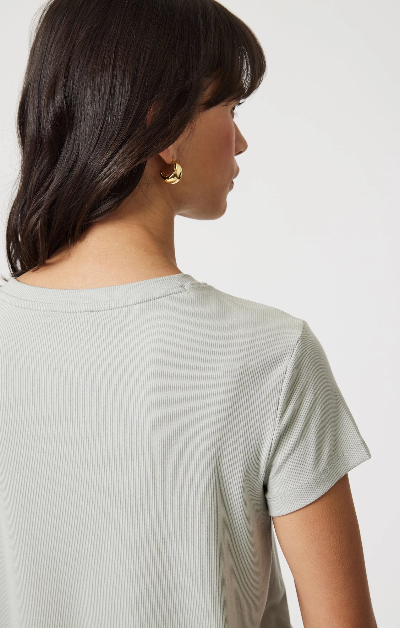 LUXE TOUCH TENCEL? RIBBED T-SHIRT IN PIGEON Comfy Design Odor Resistant Treatment