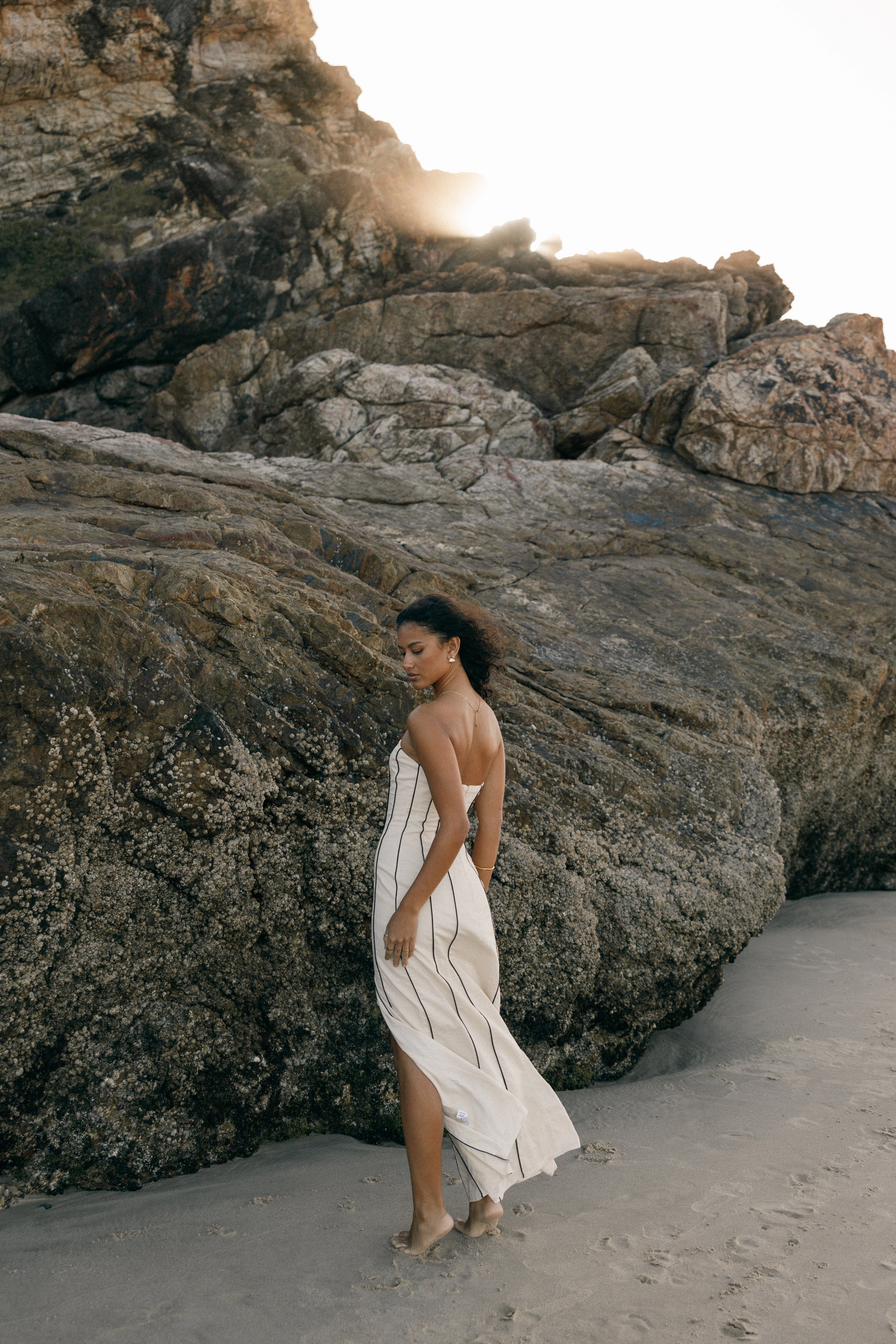 Noble Aura Smart Cut Ravello Maxi Dress - Cream