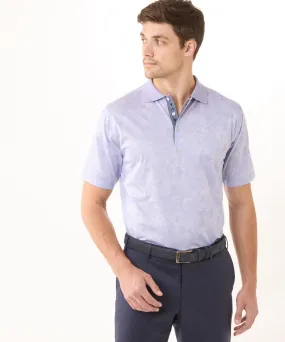 Everyday Top Weekend Comfort Heritage Italian Cotton Tonal Tropical Print Polo Shirt