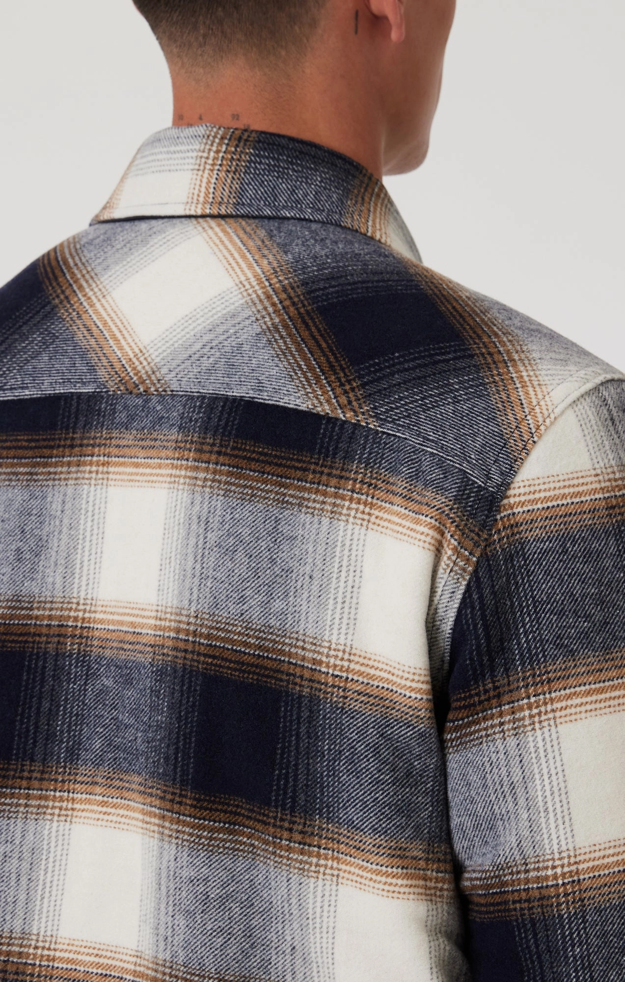 anti static coating PLAID SHACKET IN BROWN CHECK