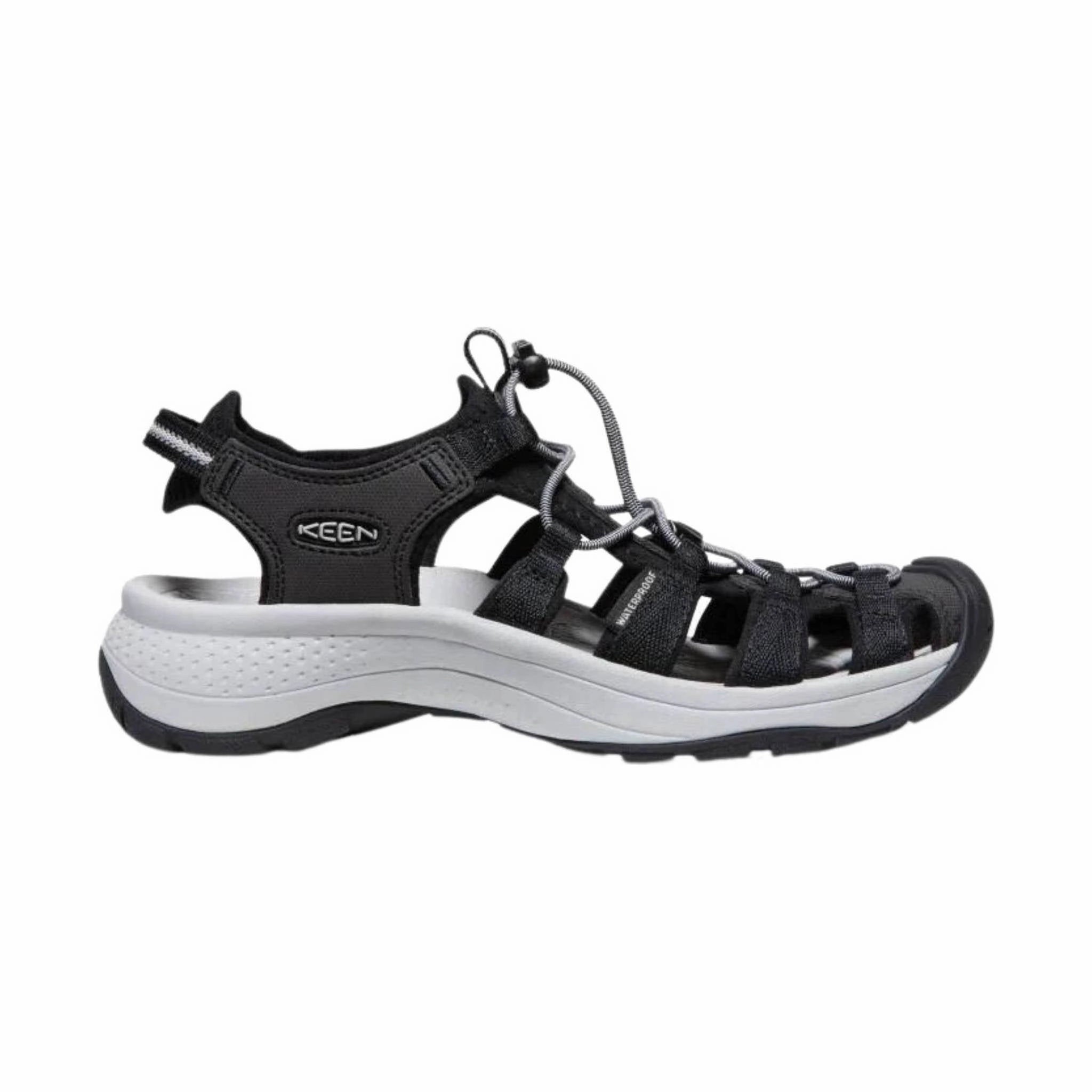 Walking Shock Absorbing Midsole KEEN Women's Astoria West Sandal - Black/Grey