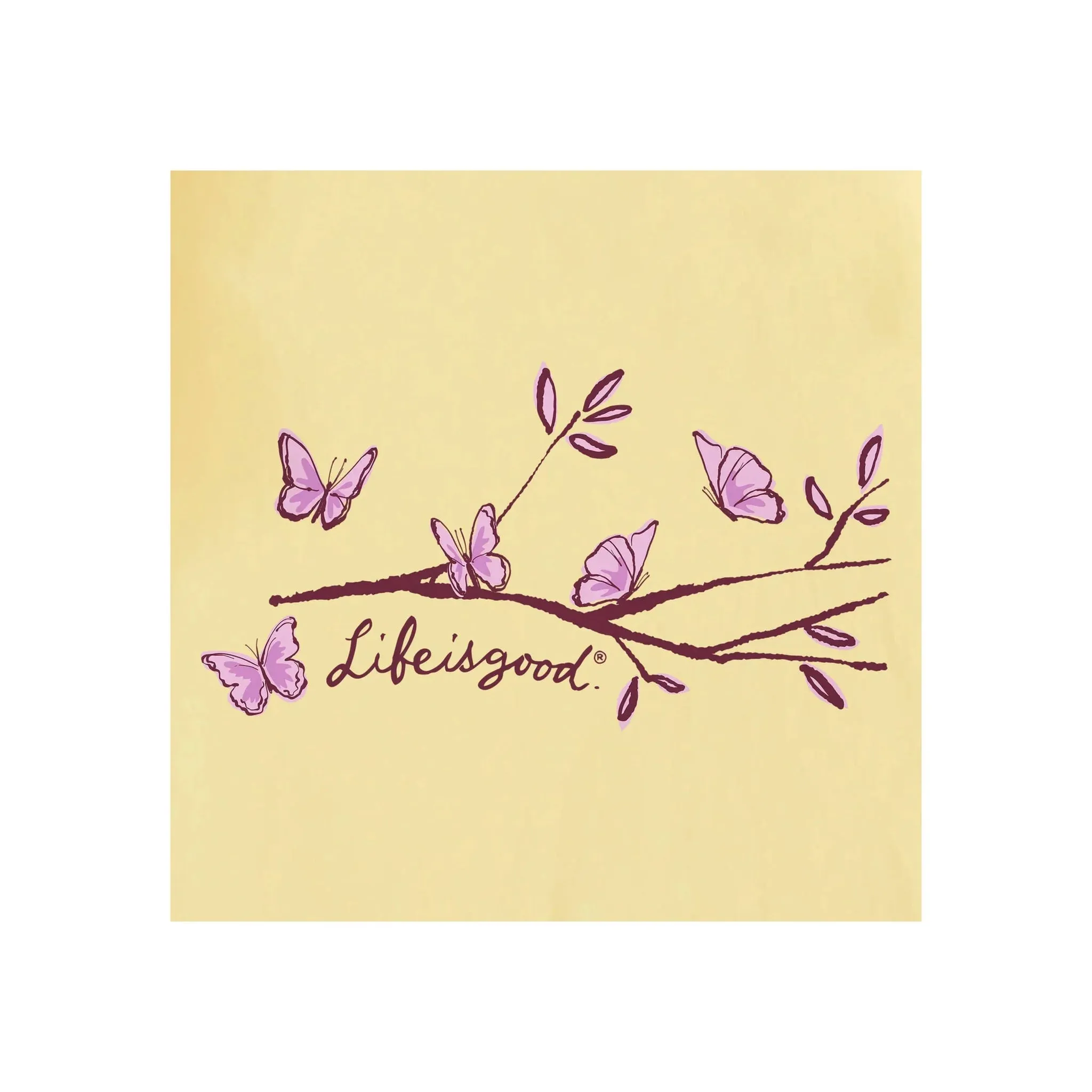 HighDensityFoam Life Is Good Women's Perch Nectar Short Sleeve Crusher Vee - Sandy Yellow