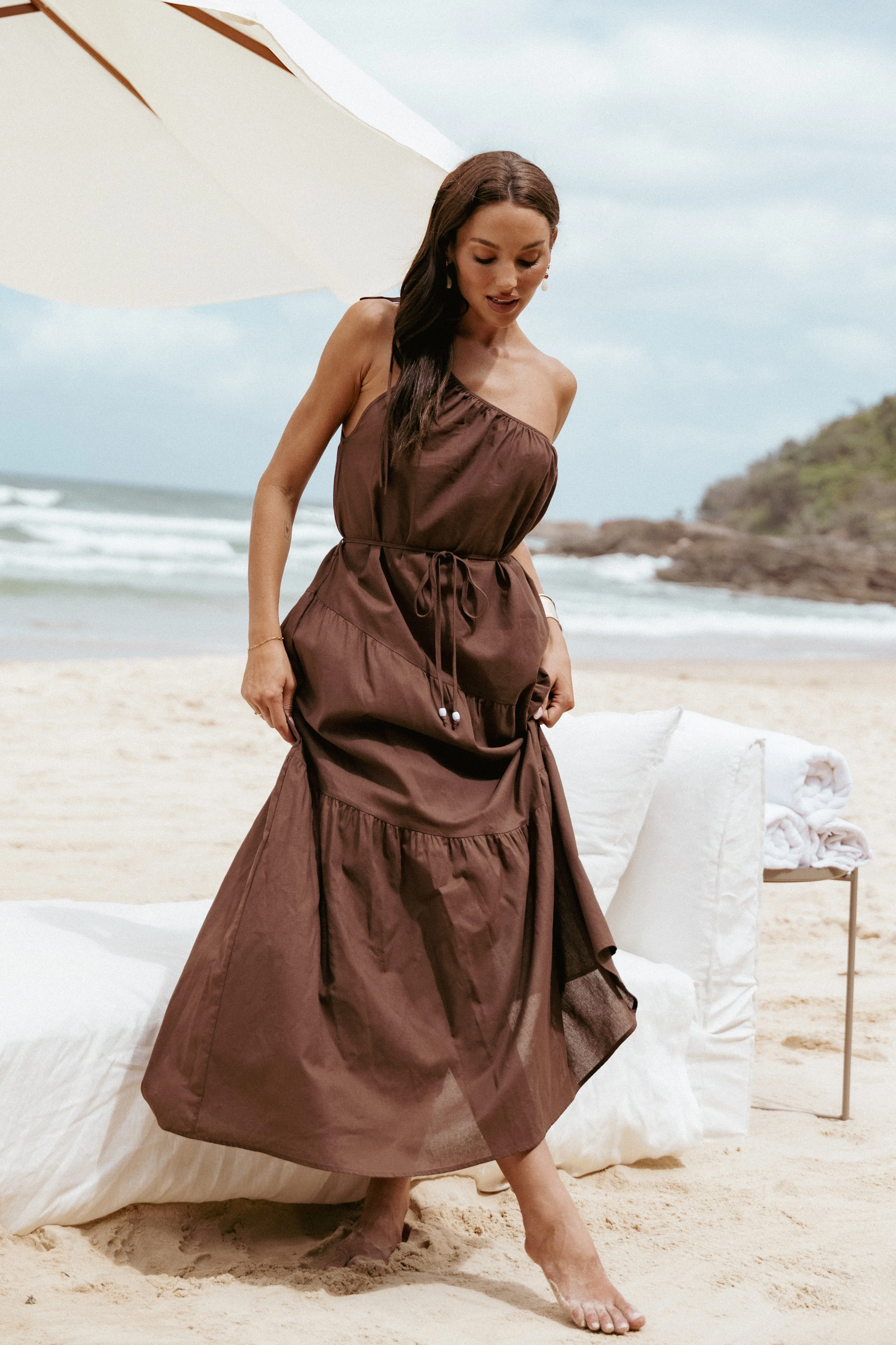 Hilde Maxi Dress - Chocolate Unique Print Chic Fit Wear
