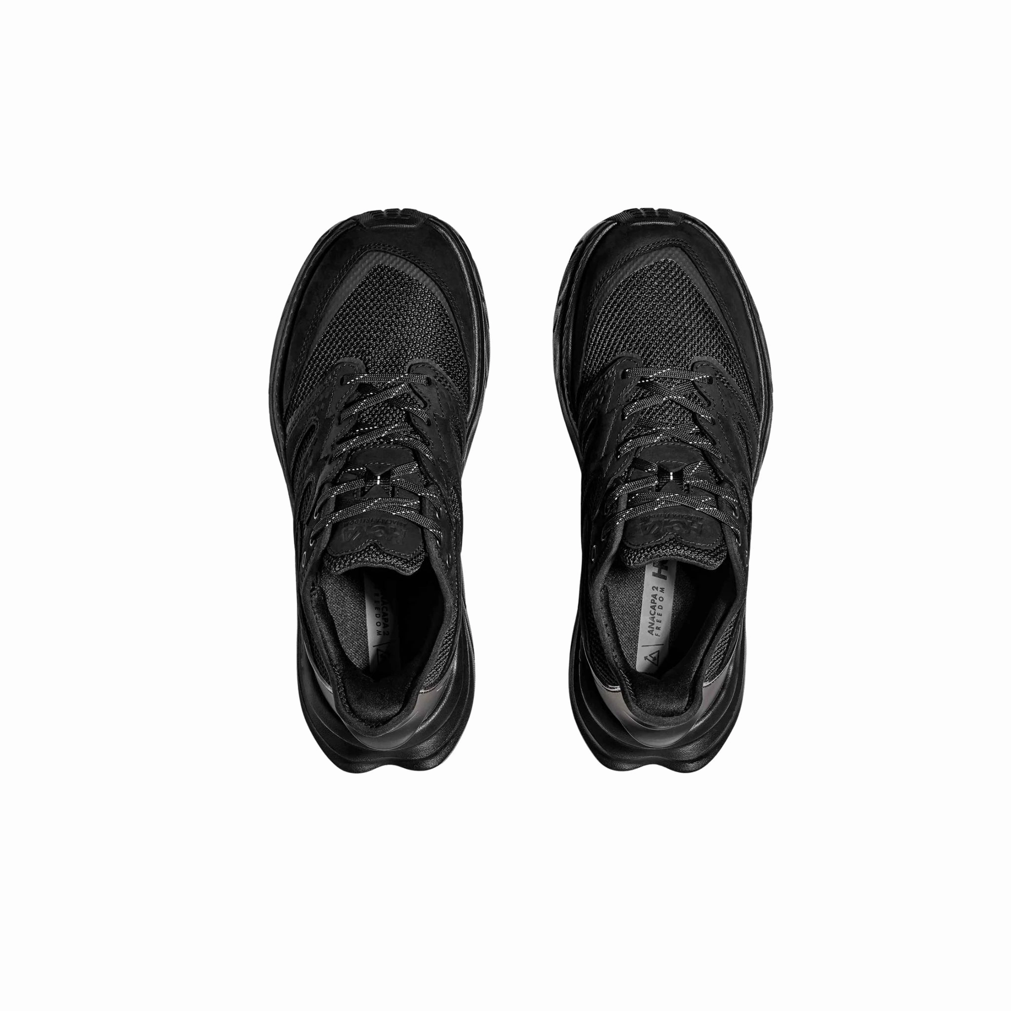 HOKA Men's Anacapa 2 Freedom Hiking Shoes - Black/Black Springy ride Subtle Tread