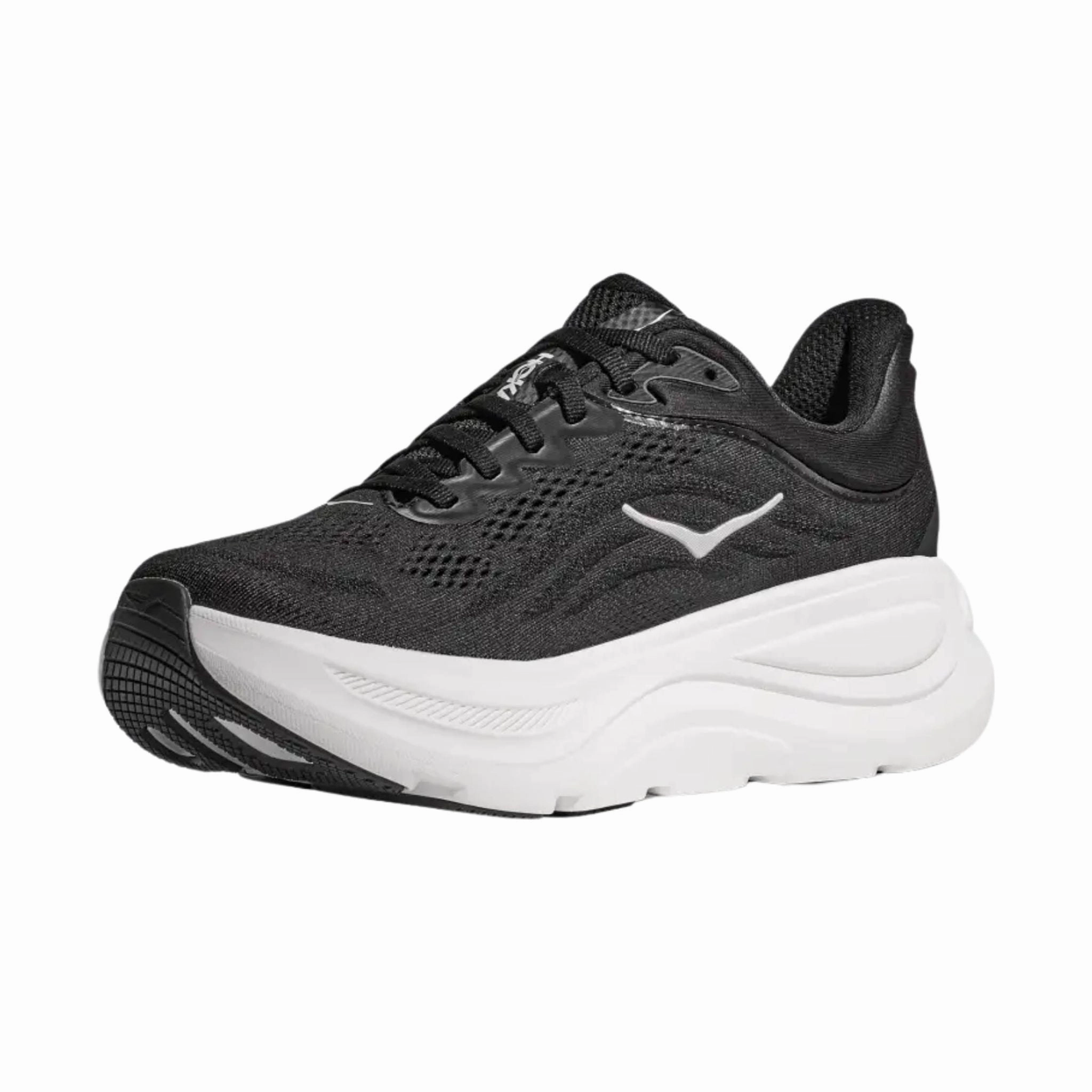 Midfoot Lock Light Travel HOKA Women's Bondi 9 Running Shoes - Black/White