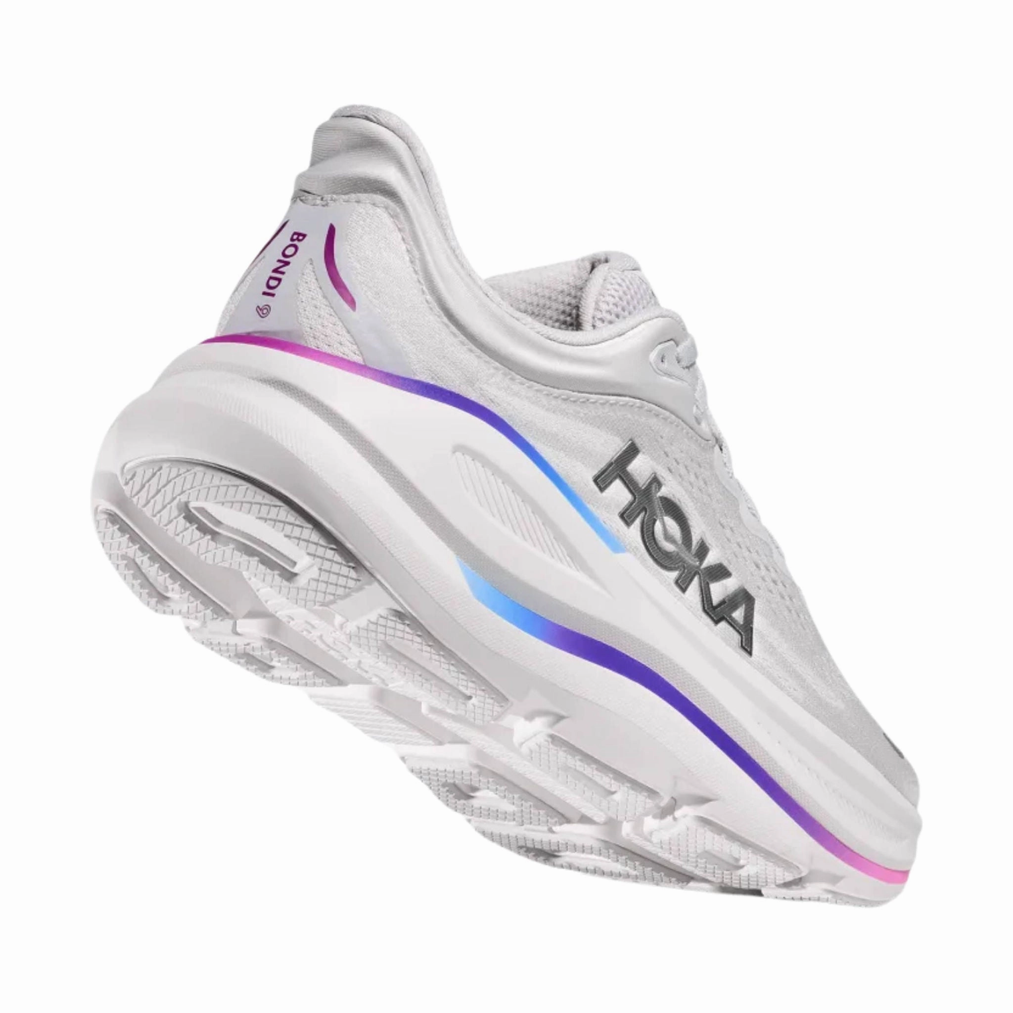 HOKA Women's Bondi 9 Running Shoes - Cosmic Grey/White Long Time Wear Ultra Cushion
