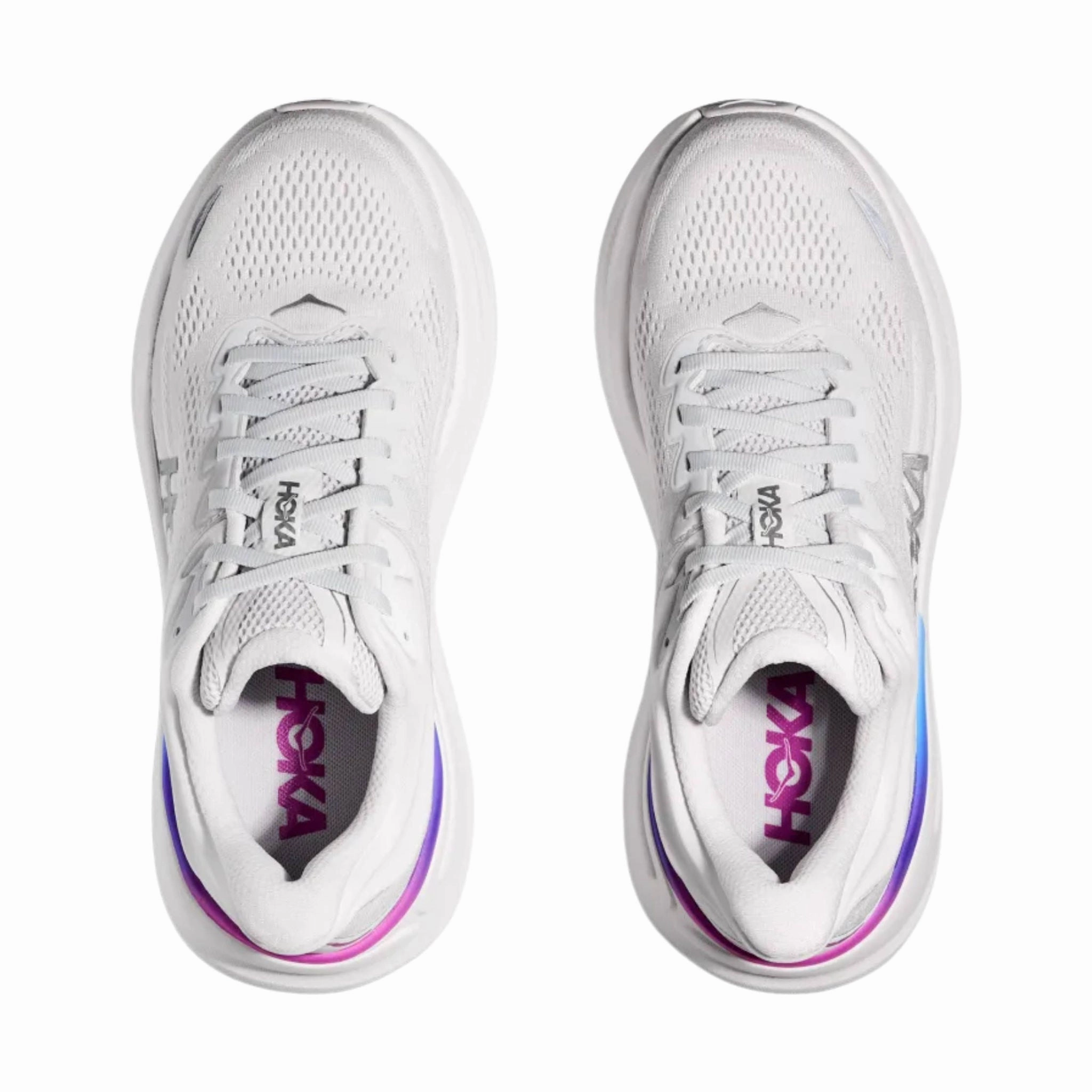 Dynamic Arch Brace Light Arch HOKA Women's Bondi 9 Running Shoes - Cosmic Grey/White