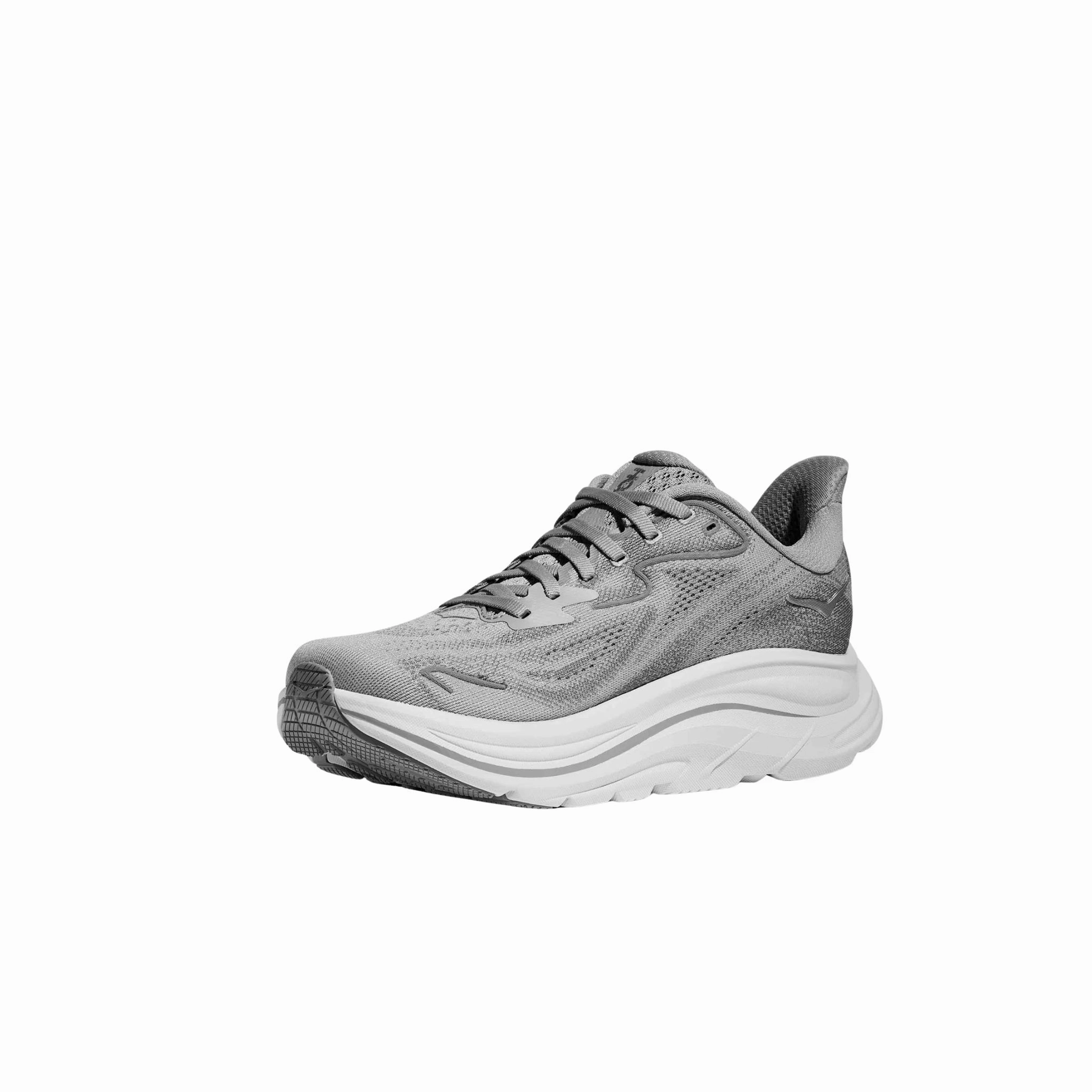 HOKA Women's Clifton 10 Running Shoes - Stellar Grey / Galactic Grey Adaptive Response Reinforced Heel Cup