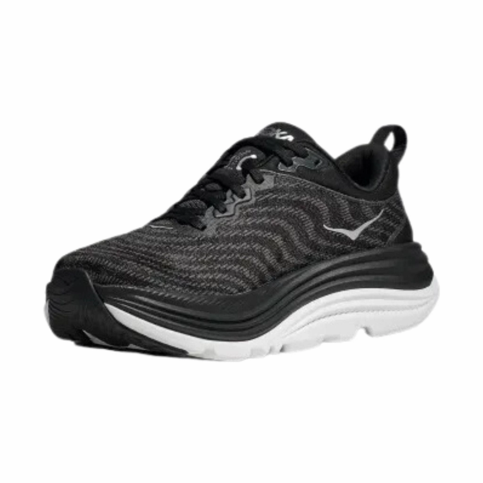 Endurance Sole Ventilated Lining HOKA Women's Gaviota 5 Running Shoes - Black/White
