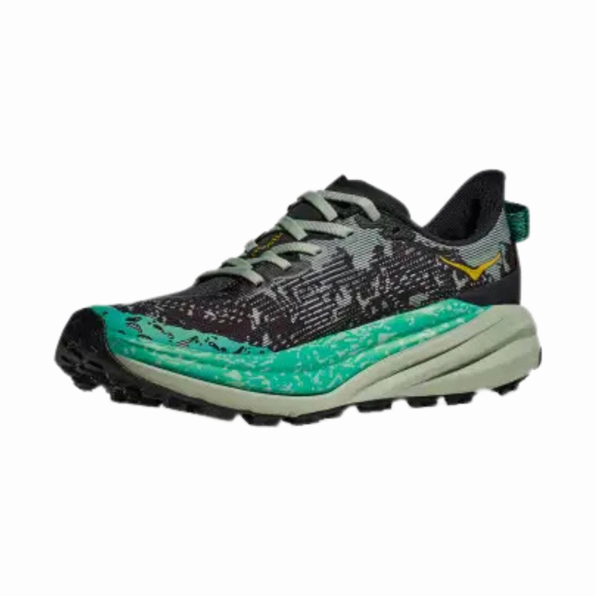 HOKA Women's Speedgoat 6 Trail Running Shoes - Black/ Aloe Vera All-weather look