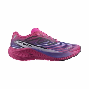 Fitness Performance Leather Upper Salomon Women's Aero Volt 2 Running Shoes - Pink Glo/Beetroot Purple/Spectrum Blue
