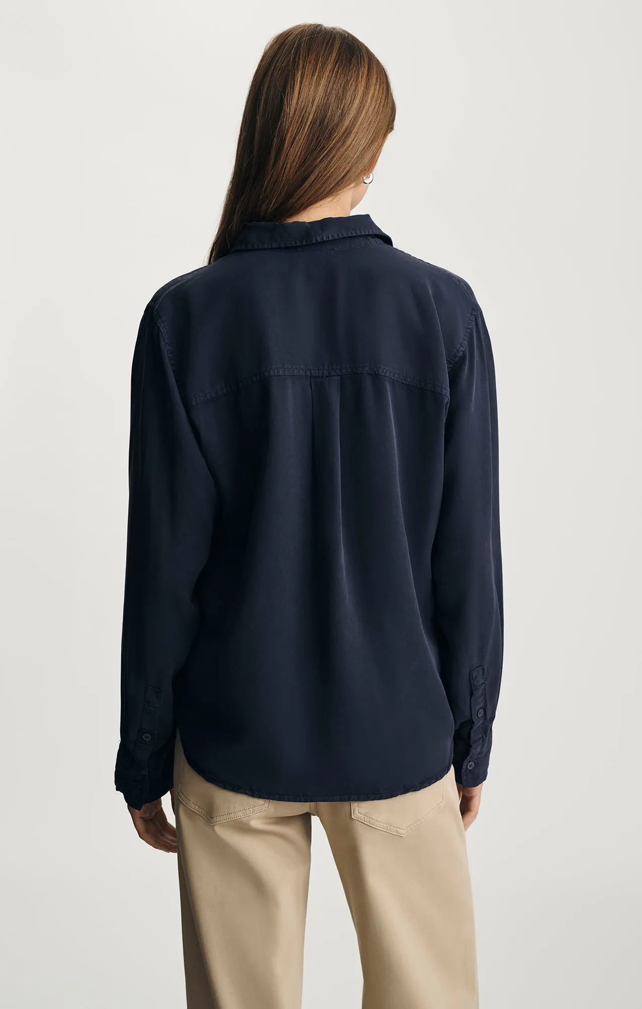 EDITION TENCEL? BUTTON-UP SHIRT IN INKLING Pre Shrunk Cotton Blend Trendy Look