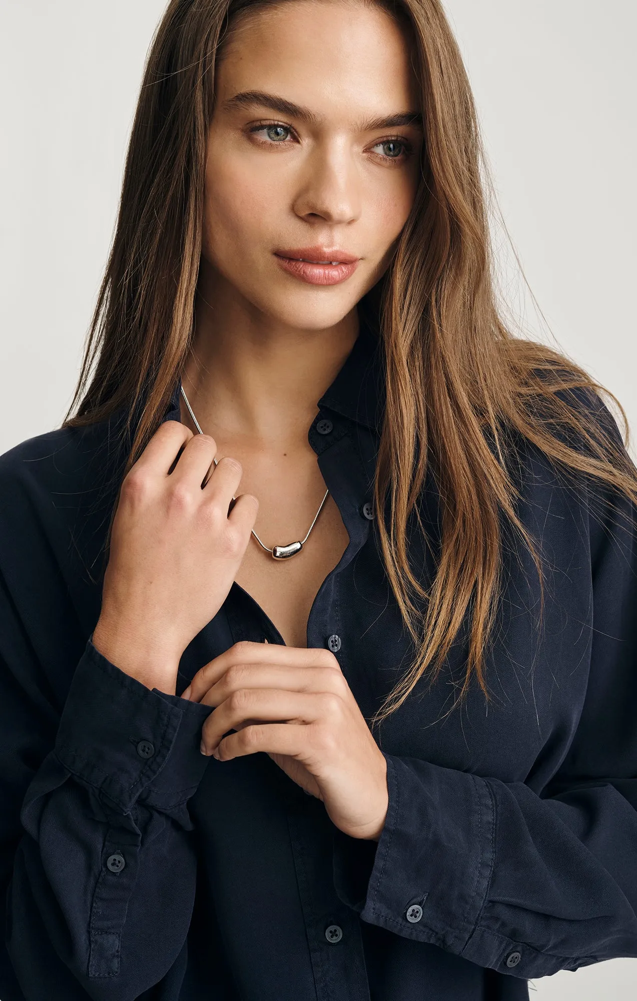 EDITION TENCEL? BUTTON-UP SHIRT IN INKLING Sophisticated Look