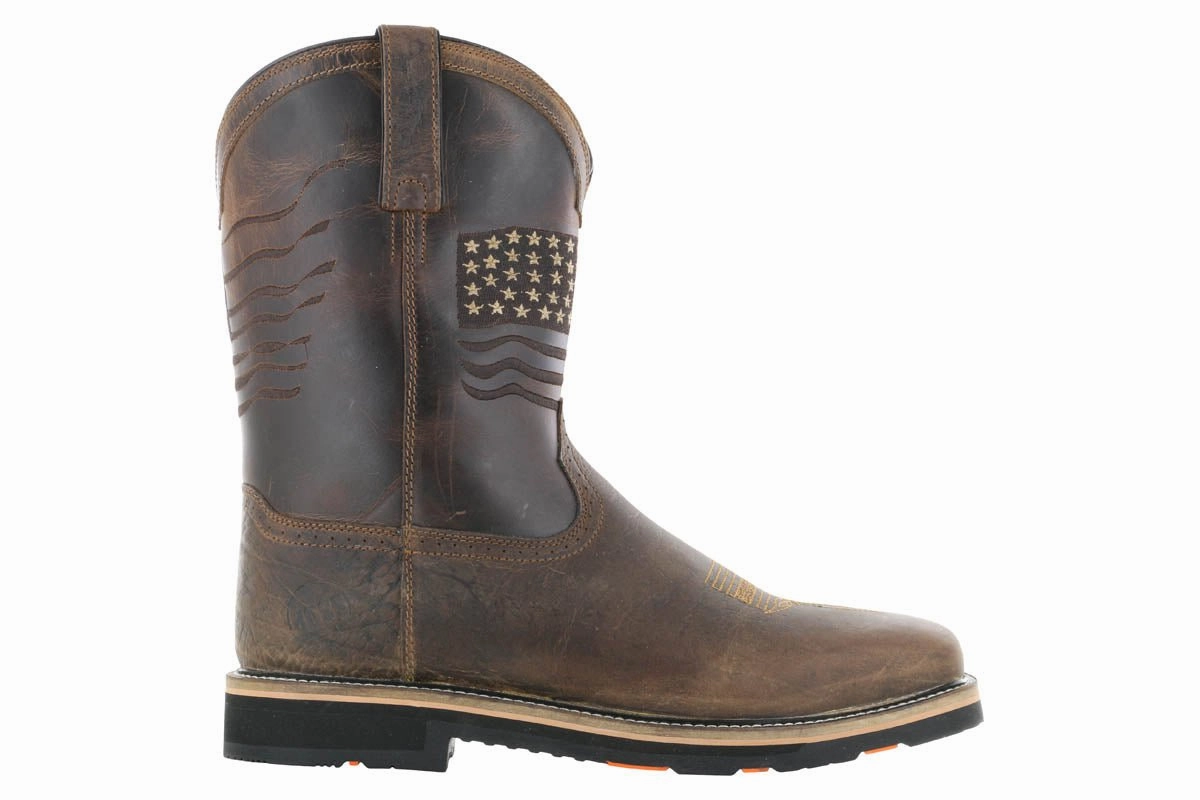 Hoss Rushmore Western Rancher Soft Toe Boot Brown Comfort Lining Urban Commute Flexible Frame Rural Traveler