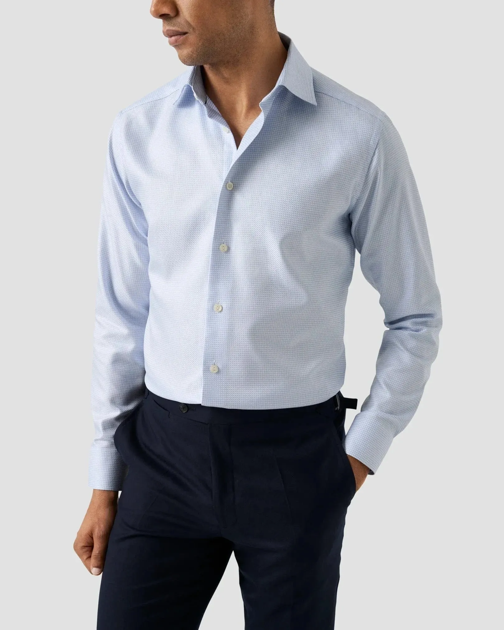 Houndstooth King Twill Shirt No Chafe Edging