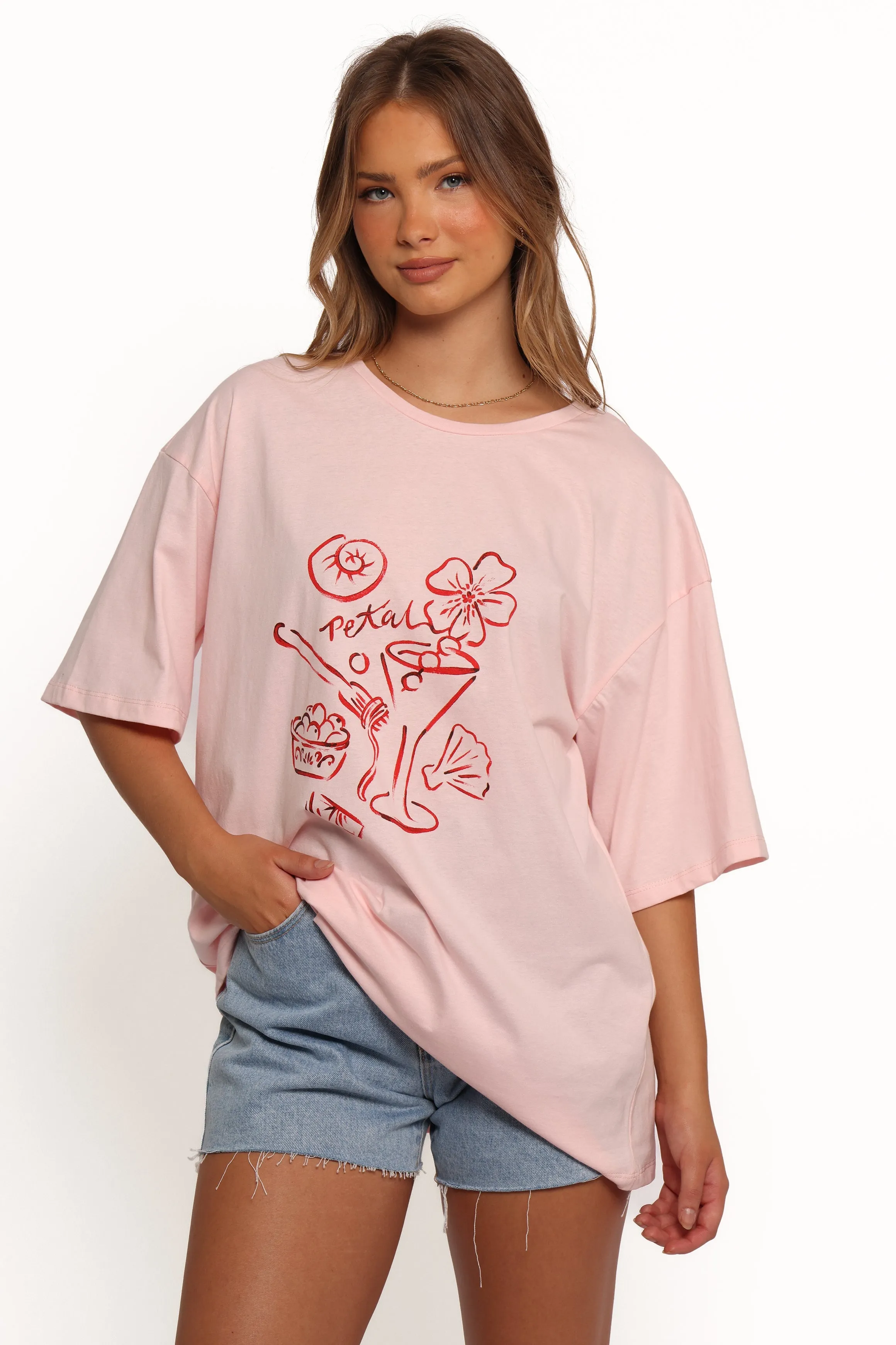 ReinforcedHem ErgonomicShape Loa Graphic Tee - Pink/Red