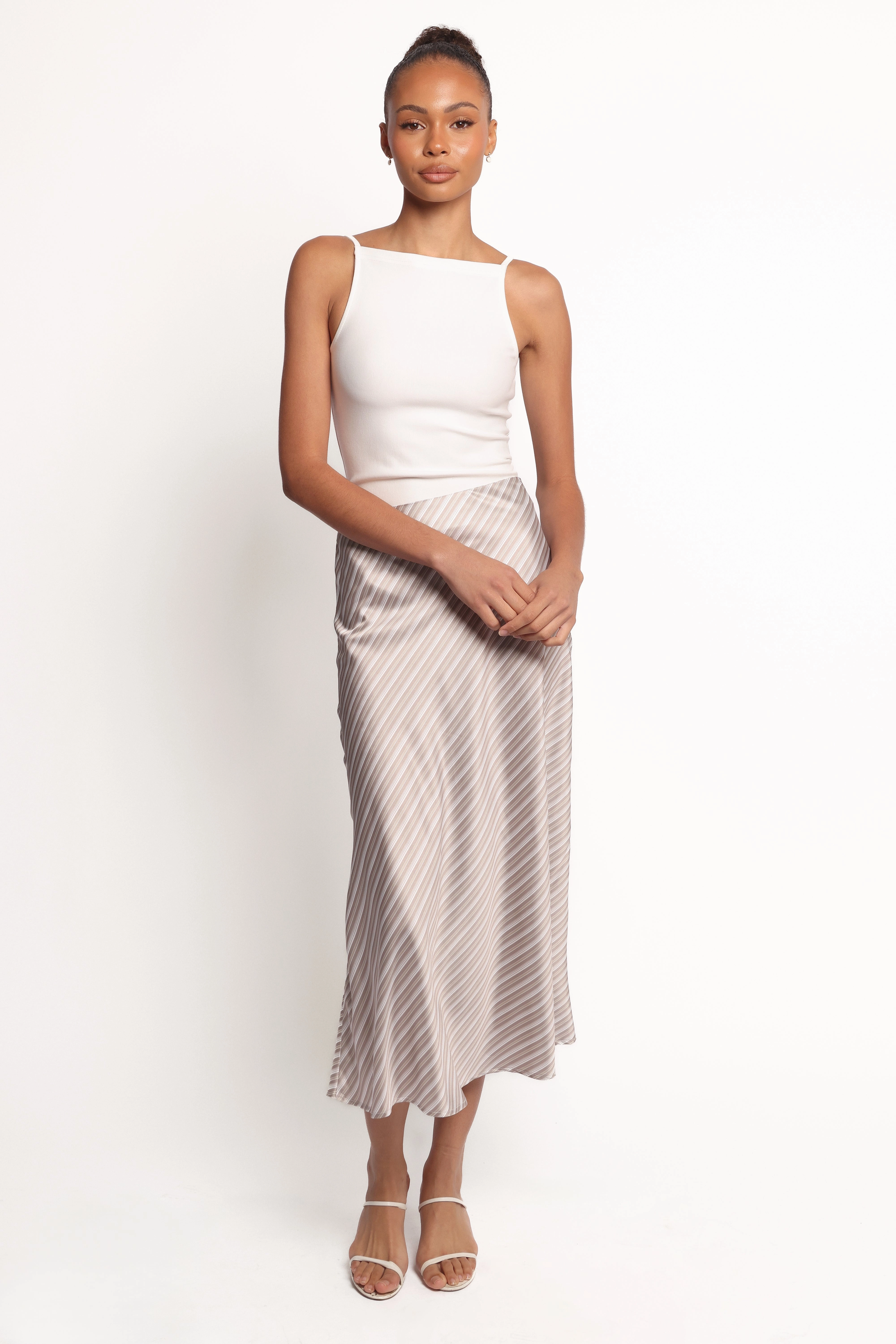 Corrina Midi Skirt - Stripe Playful Vibe