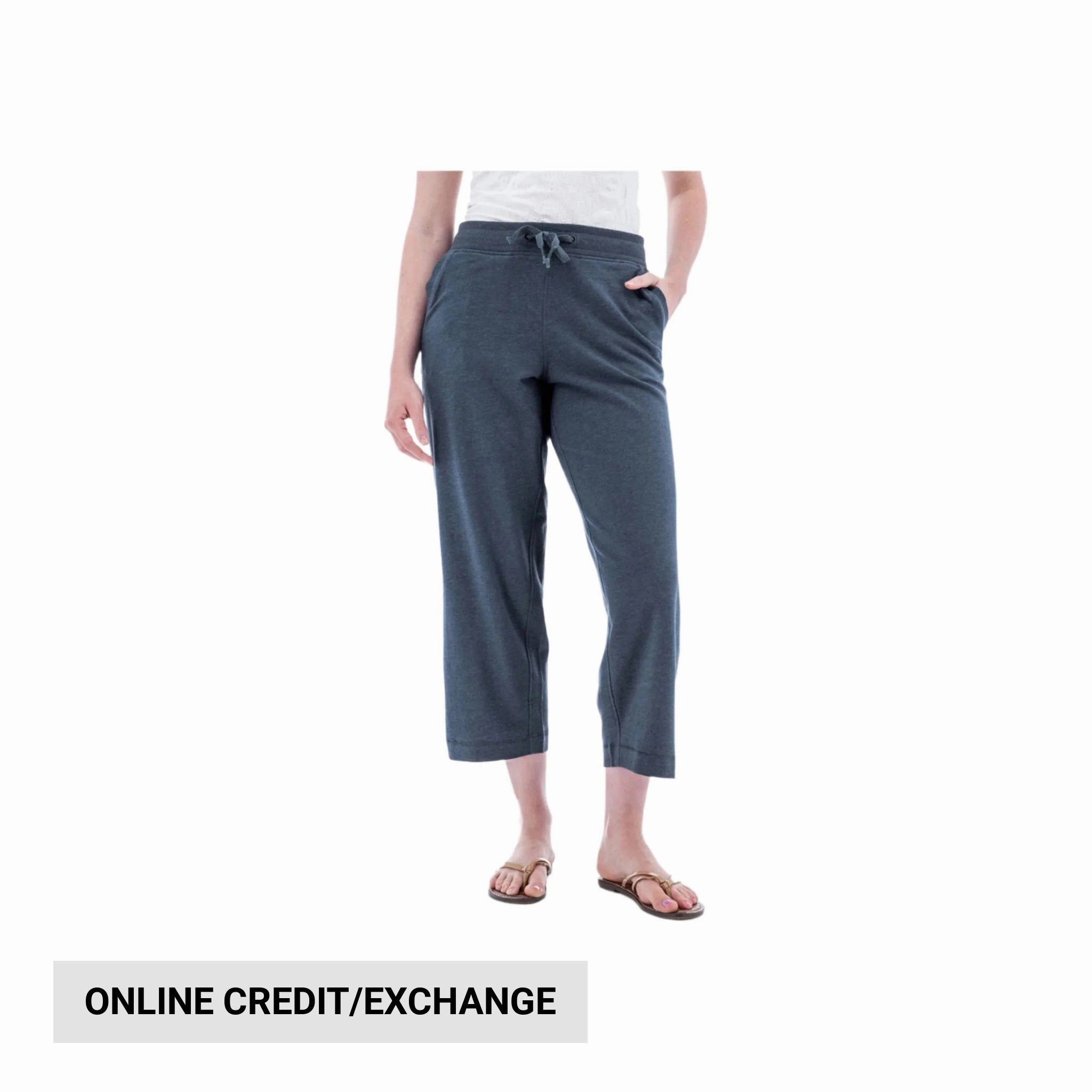 Lined interior Minimalist Fit Old Ranch Women's Corina Recycled Crop Sweatpants - Midnight Navy