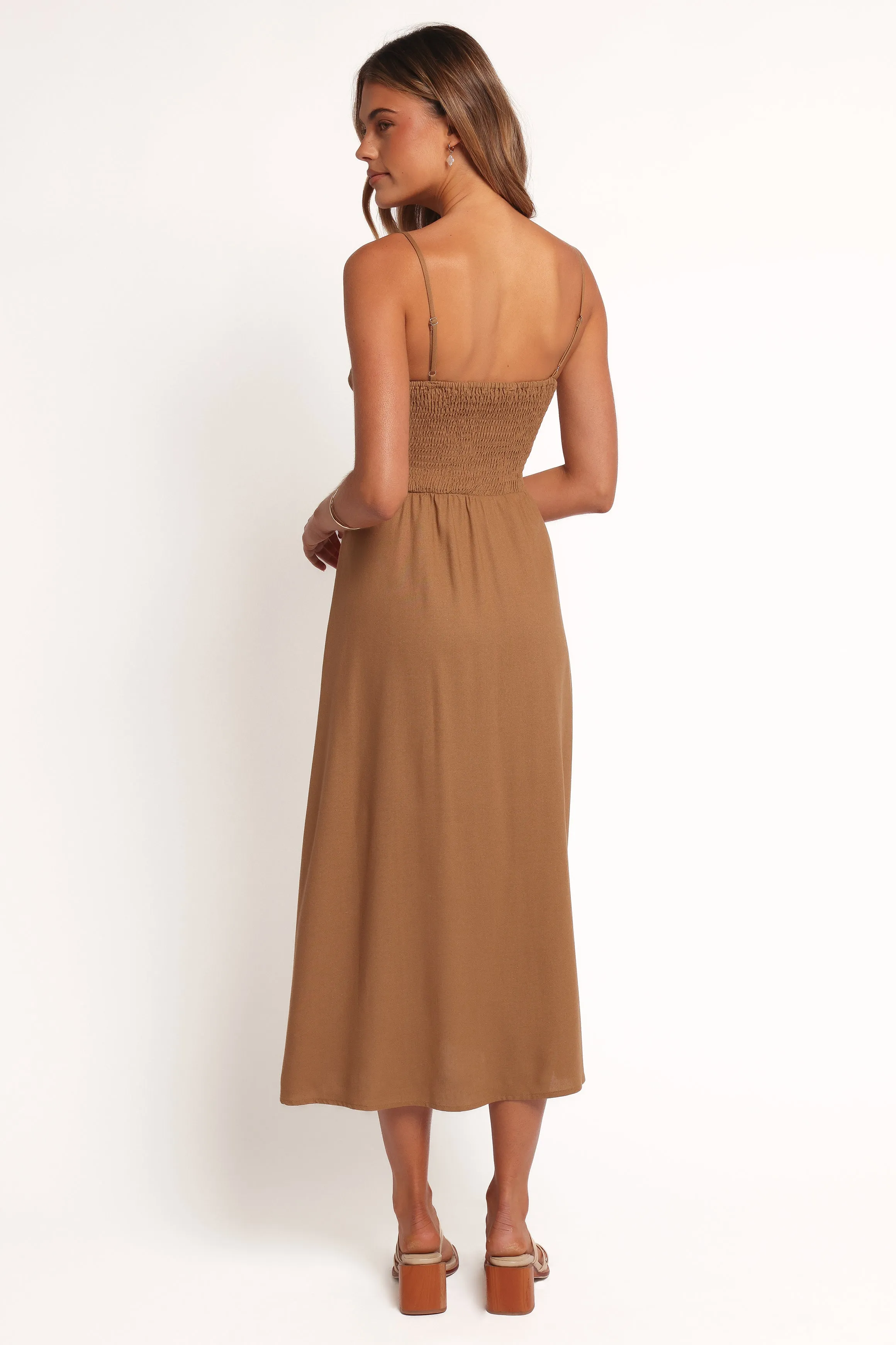 Cool Movement Padded-Bust Ida Midi Dress - Golden Palm