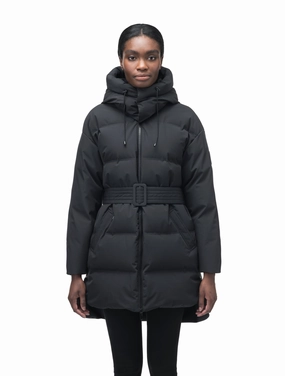 Stand Up Collar ConvertibleCollar Ida Women's Mid Length Parka