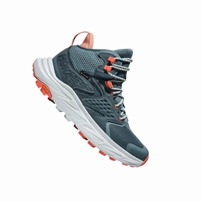 HOKA Women's Anacapa 2 Mid GTX Hiking Shoes - Mountain Fog/Droplet Deep Tread Impact Absorbing Heel