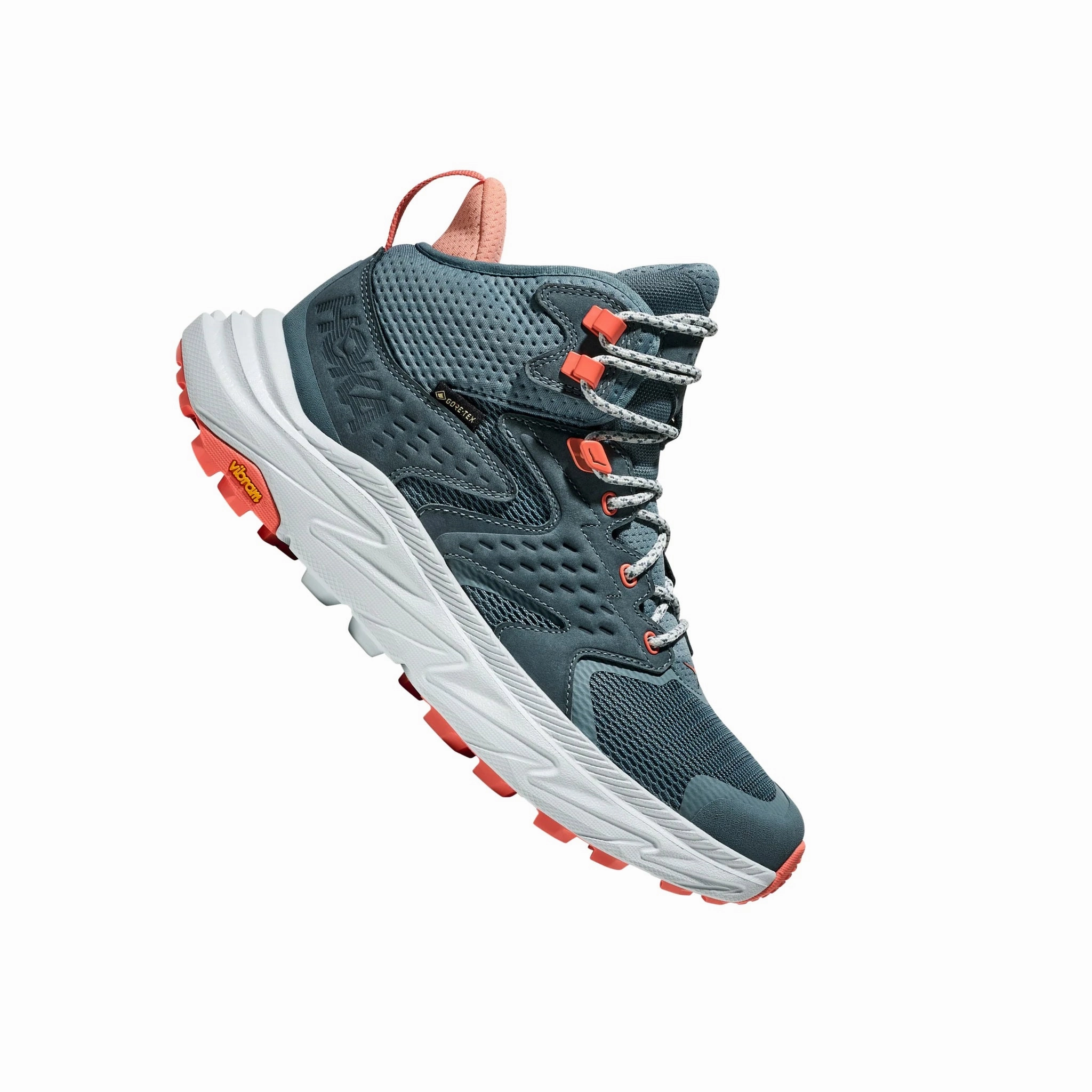 HOKA Women's Anacapa 2 Mid GTX Hiking Shoes - Mountain Fog/Droplet Deep Tread Impact Absorbing Heel