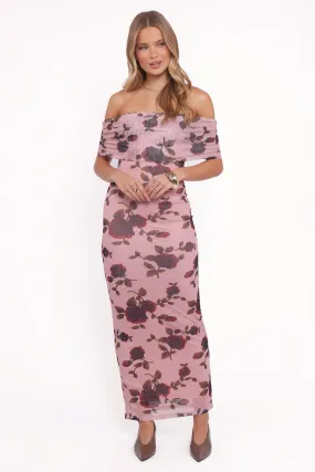 Indya Maxi Dress - Pink Floral Feminine Tailoring