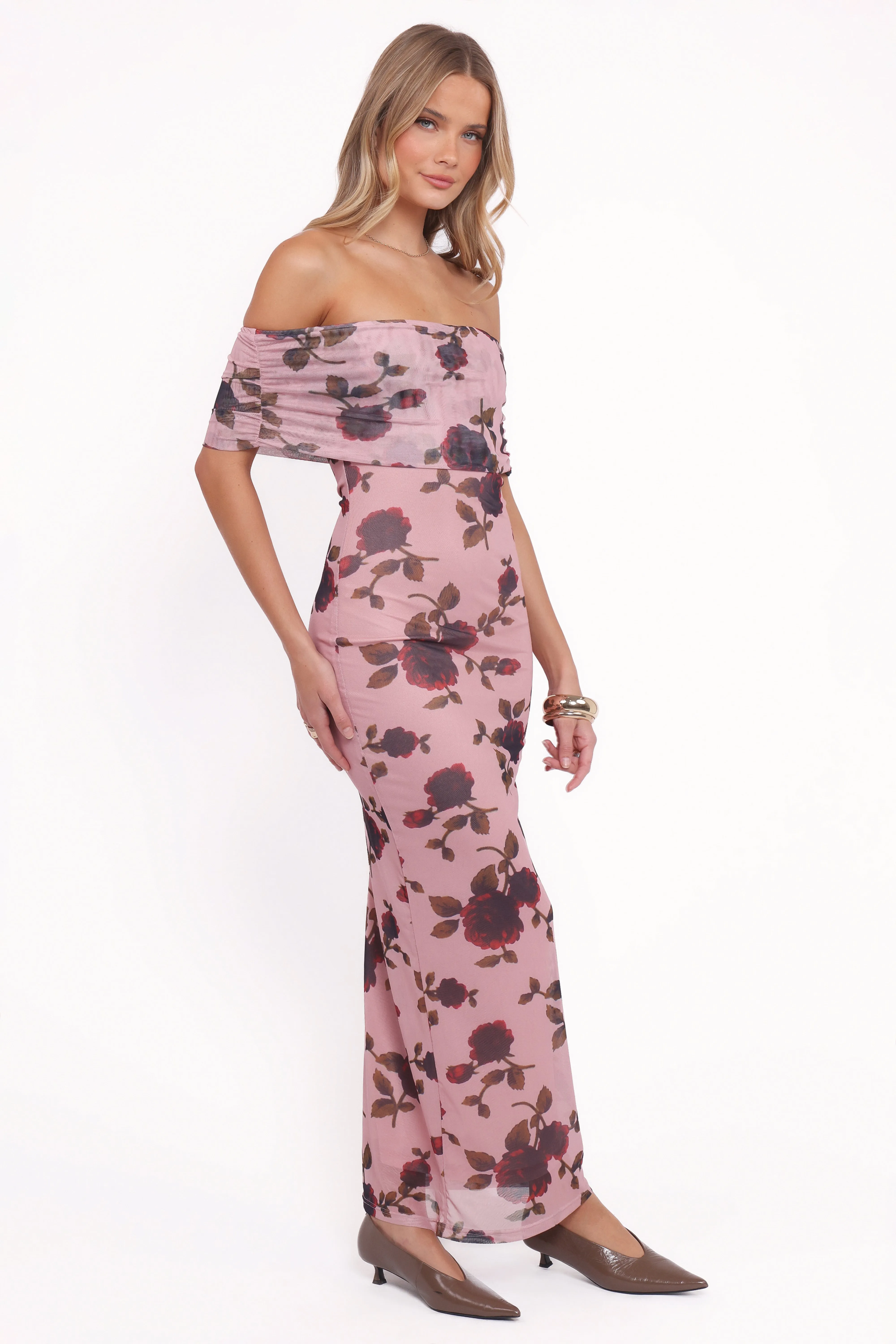 Indya Maxi Dress - Pink Floral Soft Structure Playful Twist