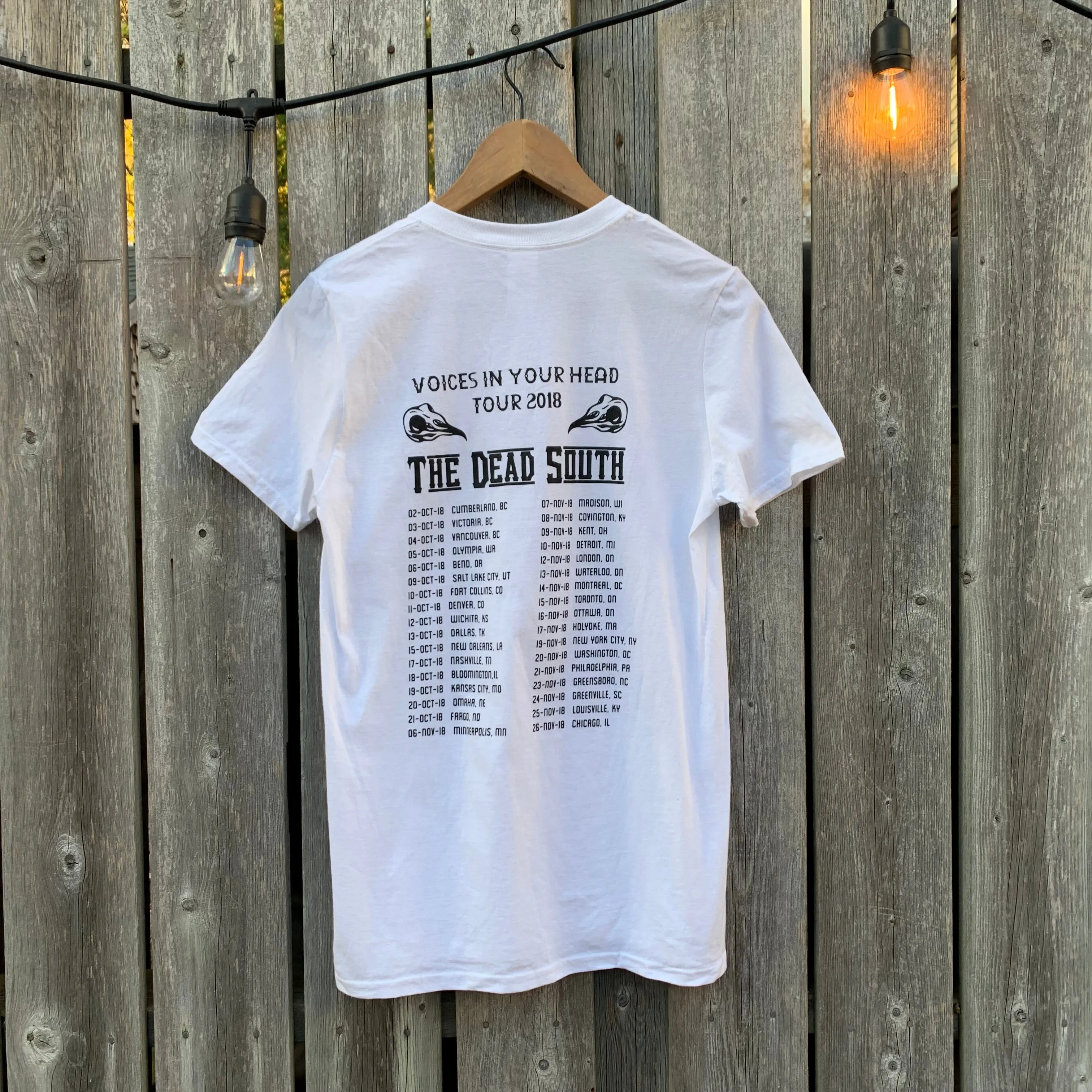 2018 Voices In Your Head Tour Bird T-Shirt - White Printed uniqueness