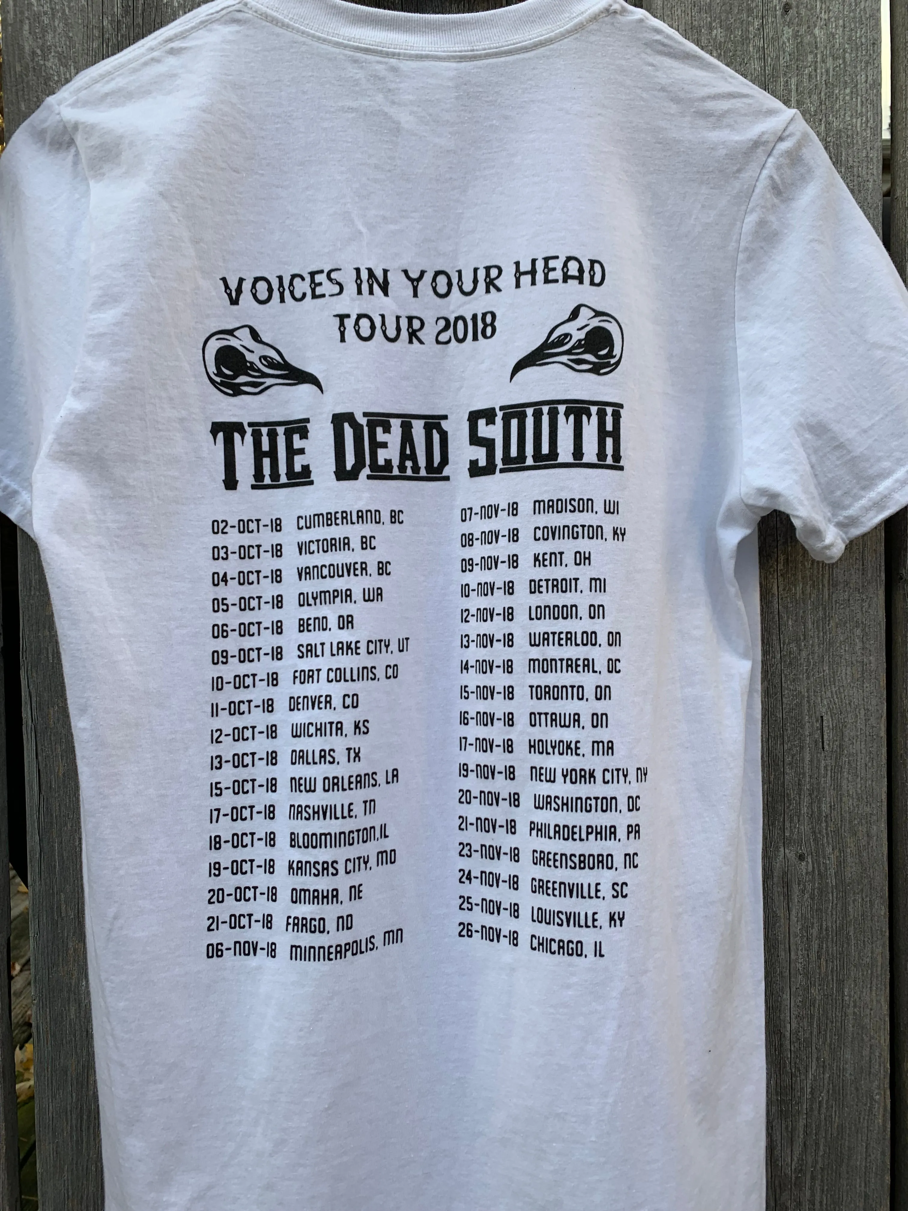 2018 Voices In Your Head Tour Bird T-Shirt - White Natural Fiber Blend