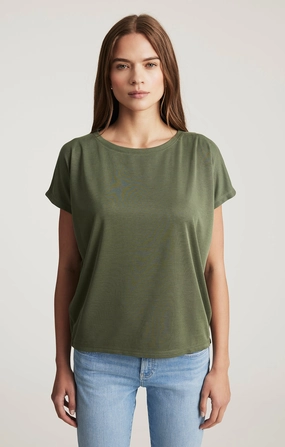 Comfy Vibe LUXE TOUCH TENCEL? BOAT NECK T-SHIRT IN THYME