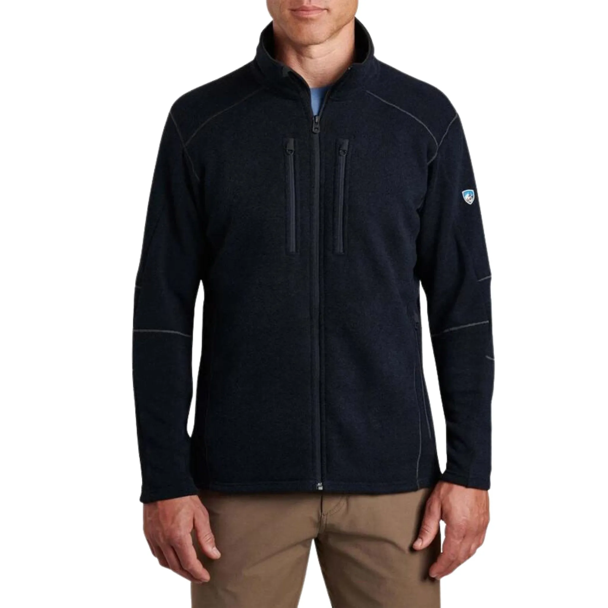 Kuhl Mens Interceptr Full Zip - Mutiny Blue ConvertibleCollar High Density Weave