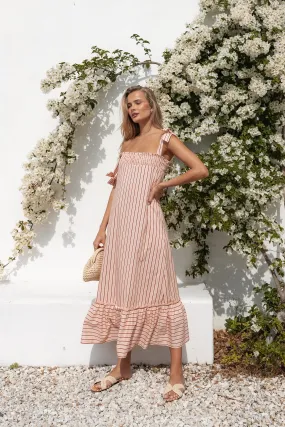 Irina Maxi Dress - Pink Stripe Night Vibes