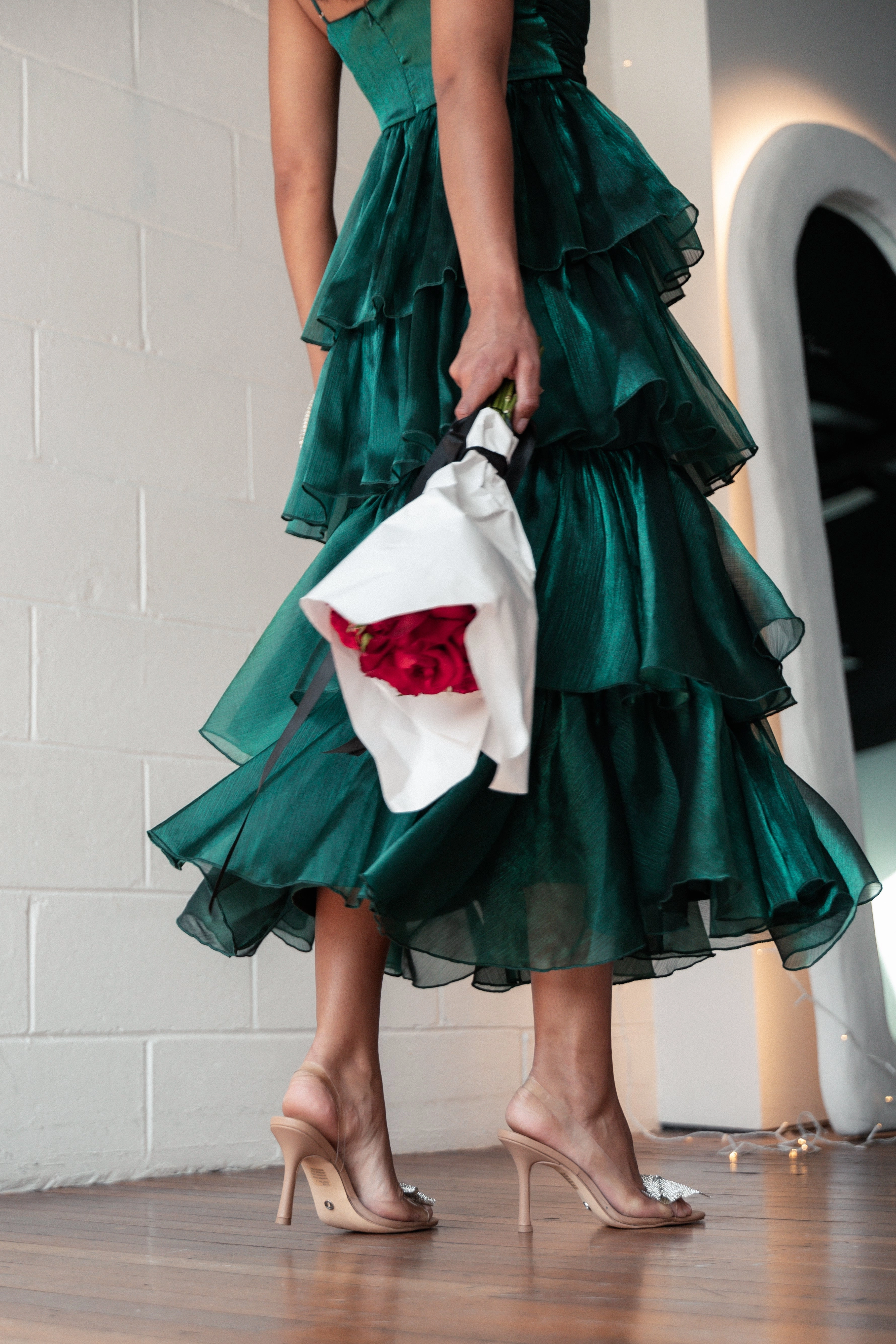 Spring Garden Jace Tiered Maxi Dress - Shimmer Emerald