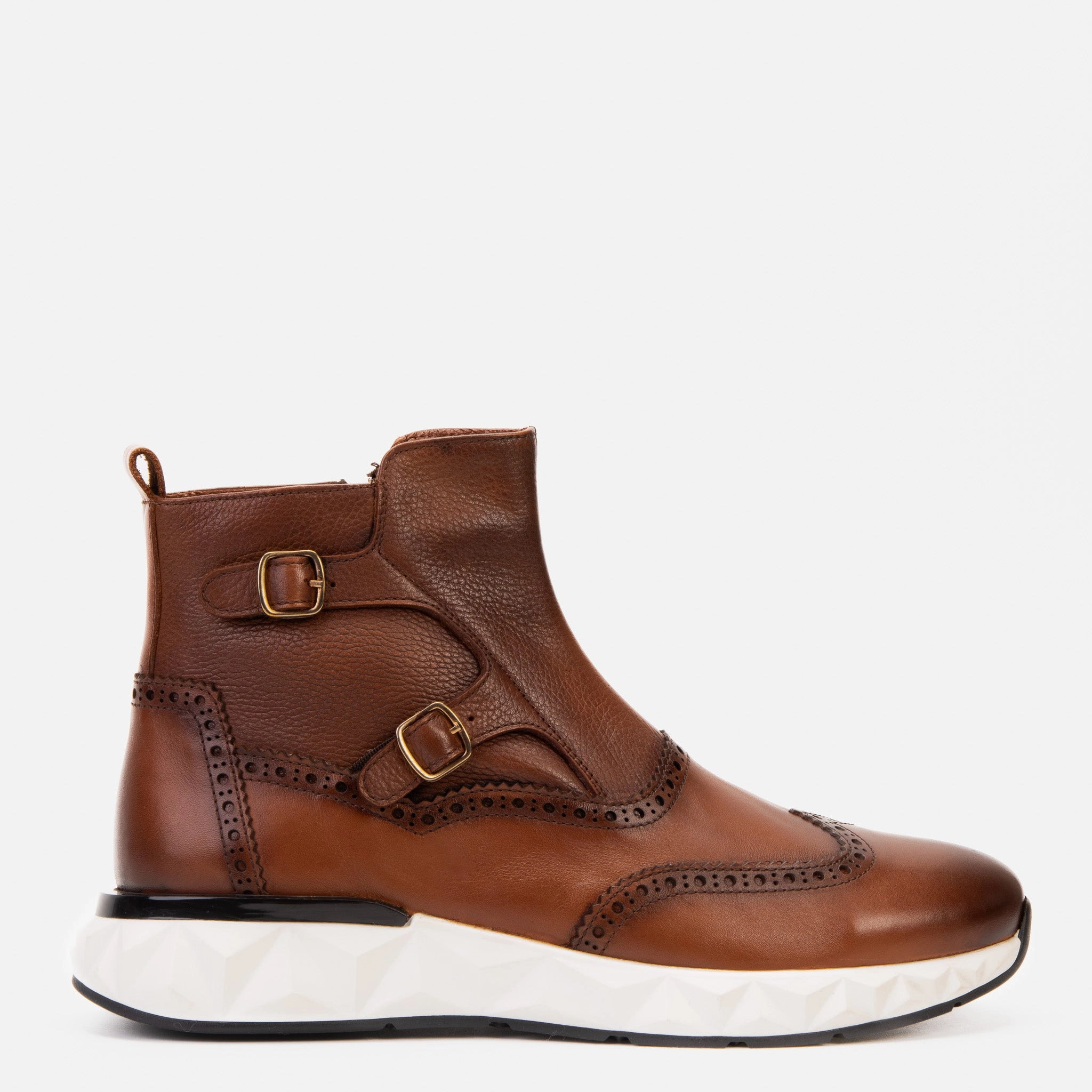 Distinctive flair Fresh flexibility The Stealth Wingtip Buckle Tan Leather Men Boot